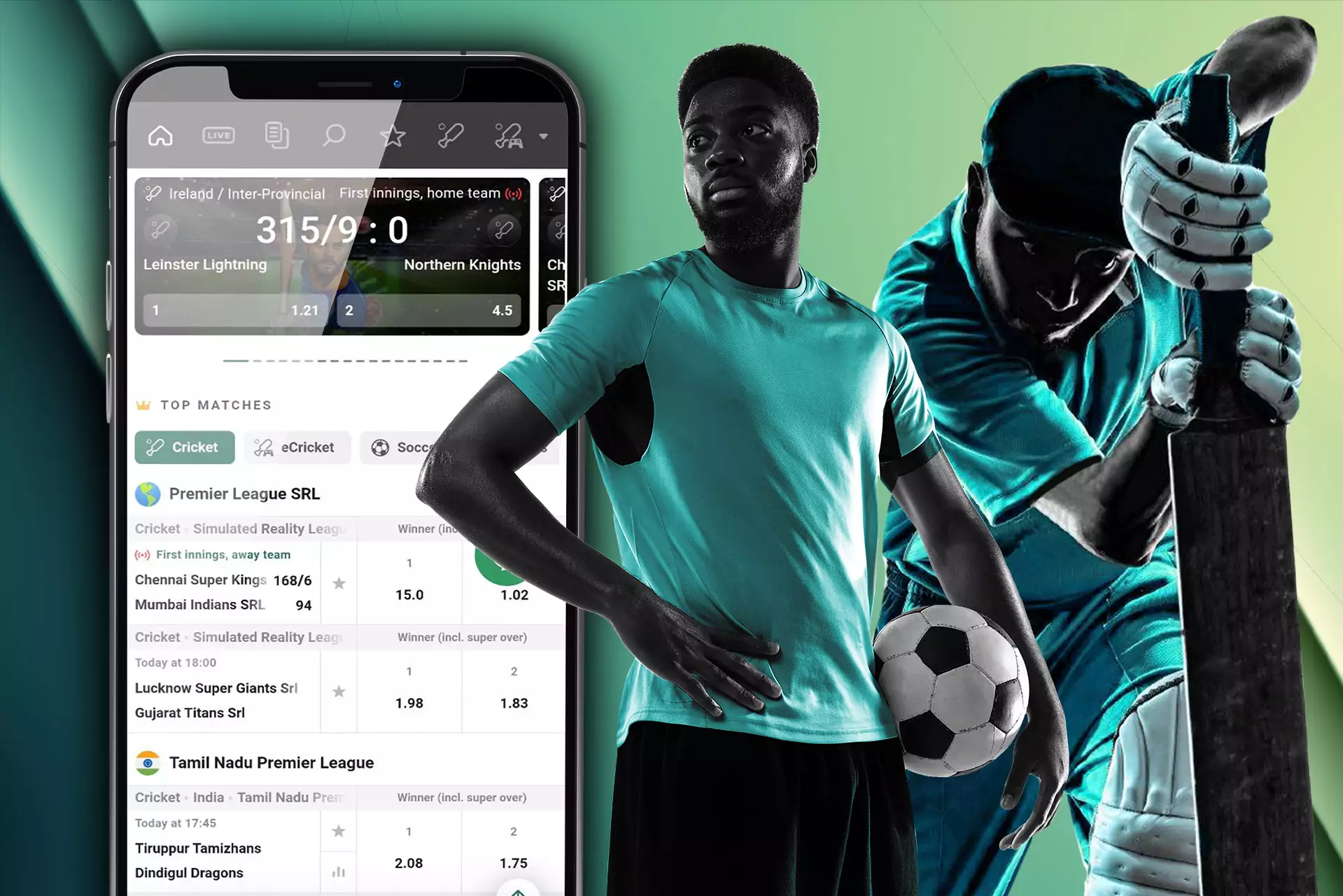 You can bet on cricket and other sports in the Rajbet app.