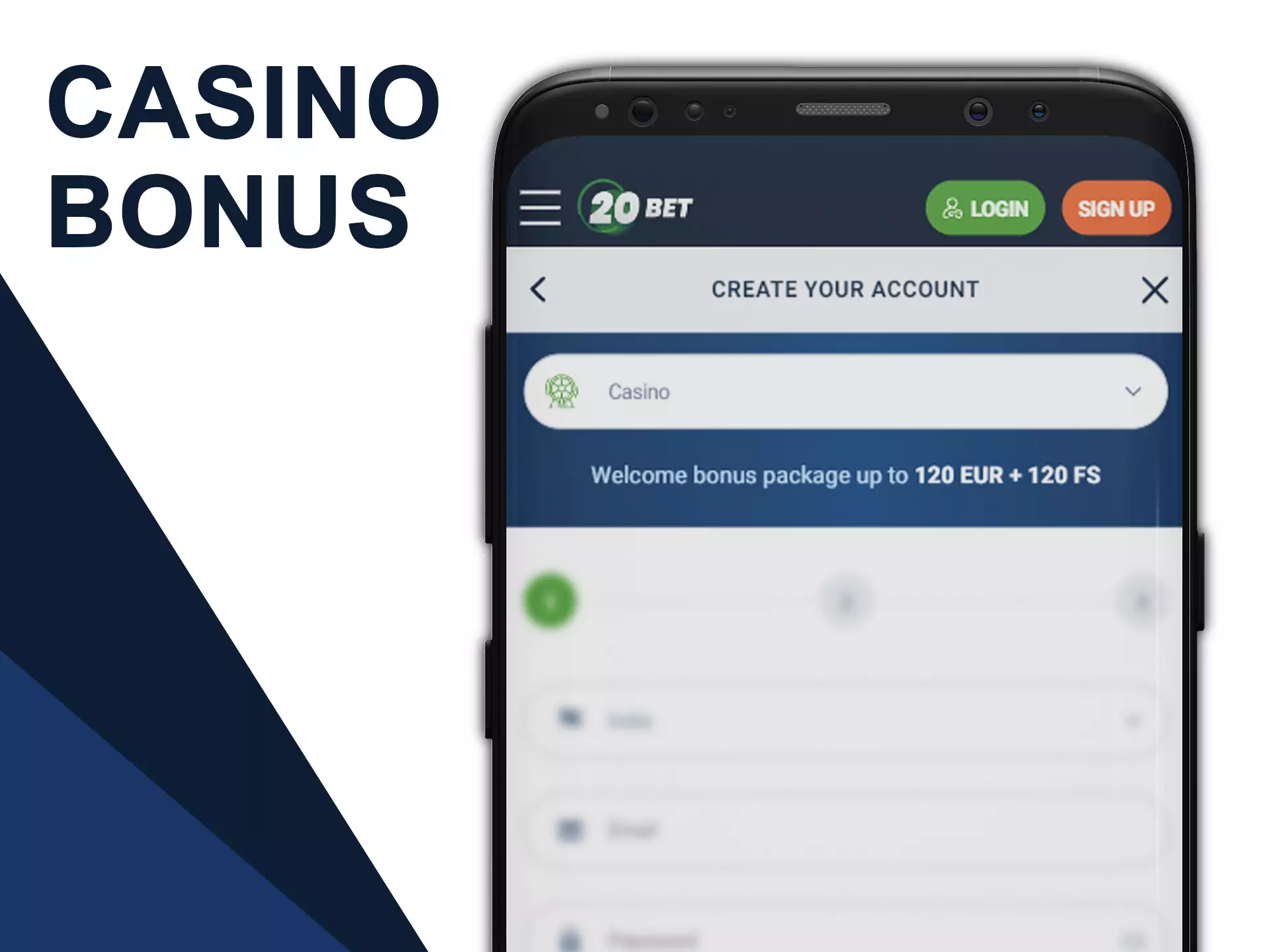 Use casino bonus in the app and start playing.