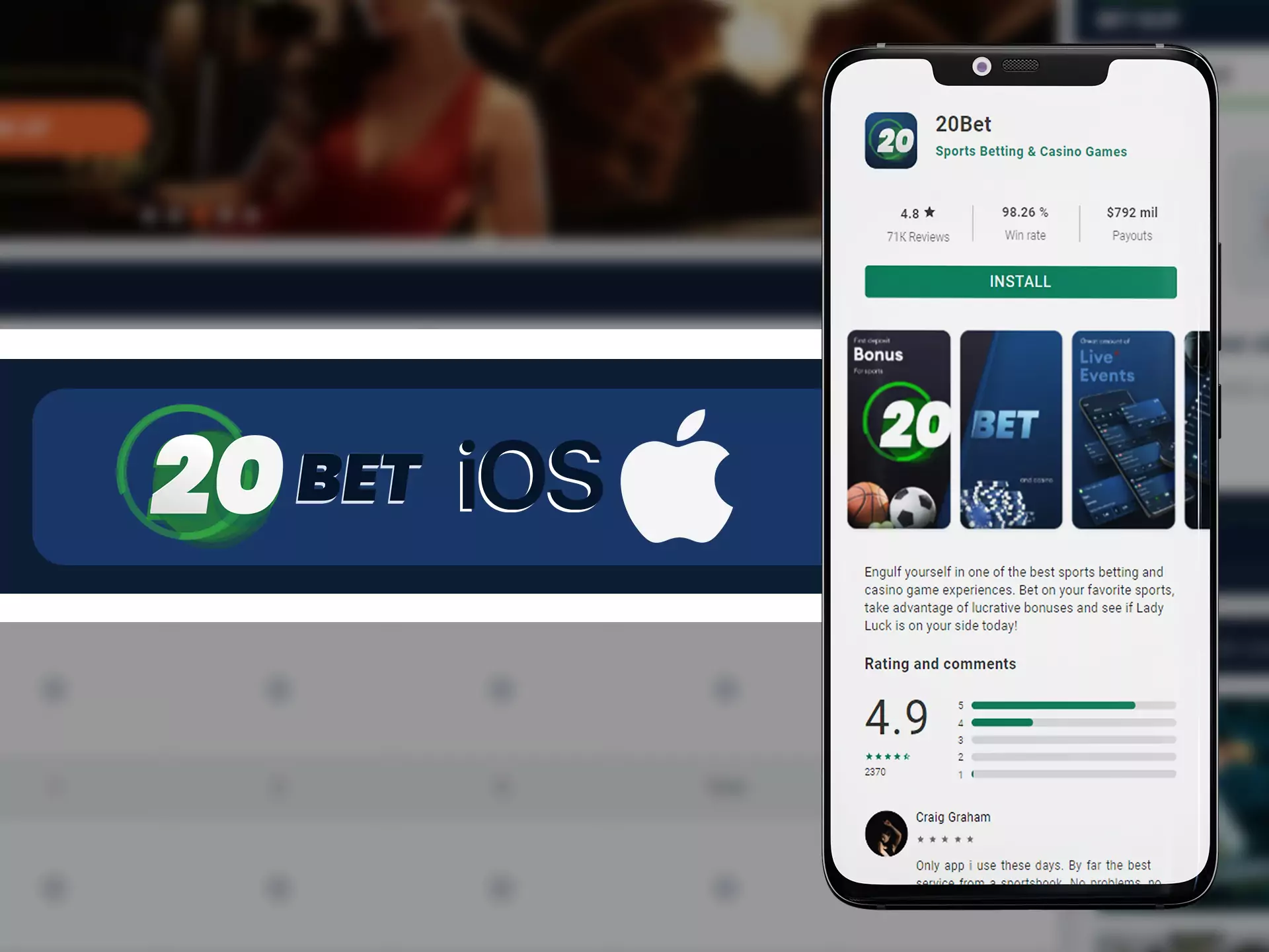 Use 20bet app on your iphone.