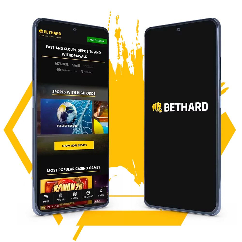 Download the Bethard app and start betting via your smartphone.