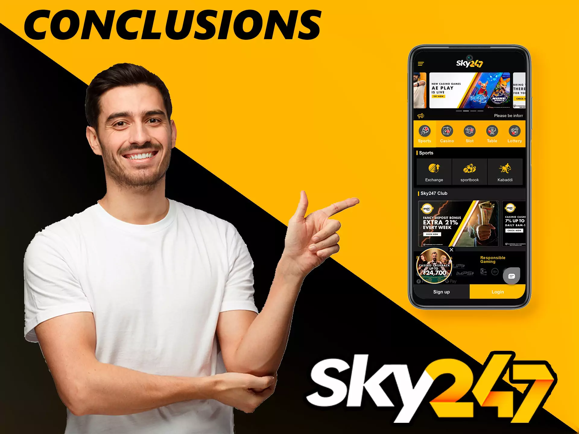 Sky247 is a successful app in the betting market, it is dedicated to digital games and has a high reputation, you will get: high quality product and excellent service.
