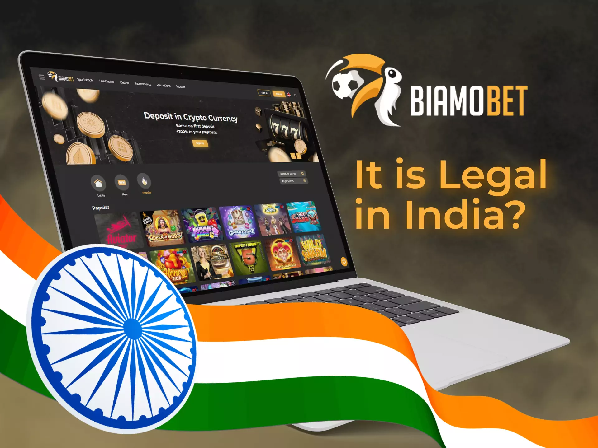 Biamobet works legally in India thanking to the Curacao license.
