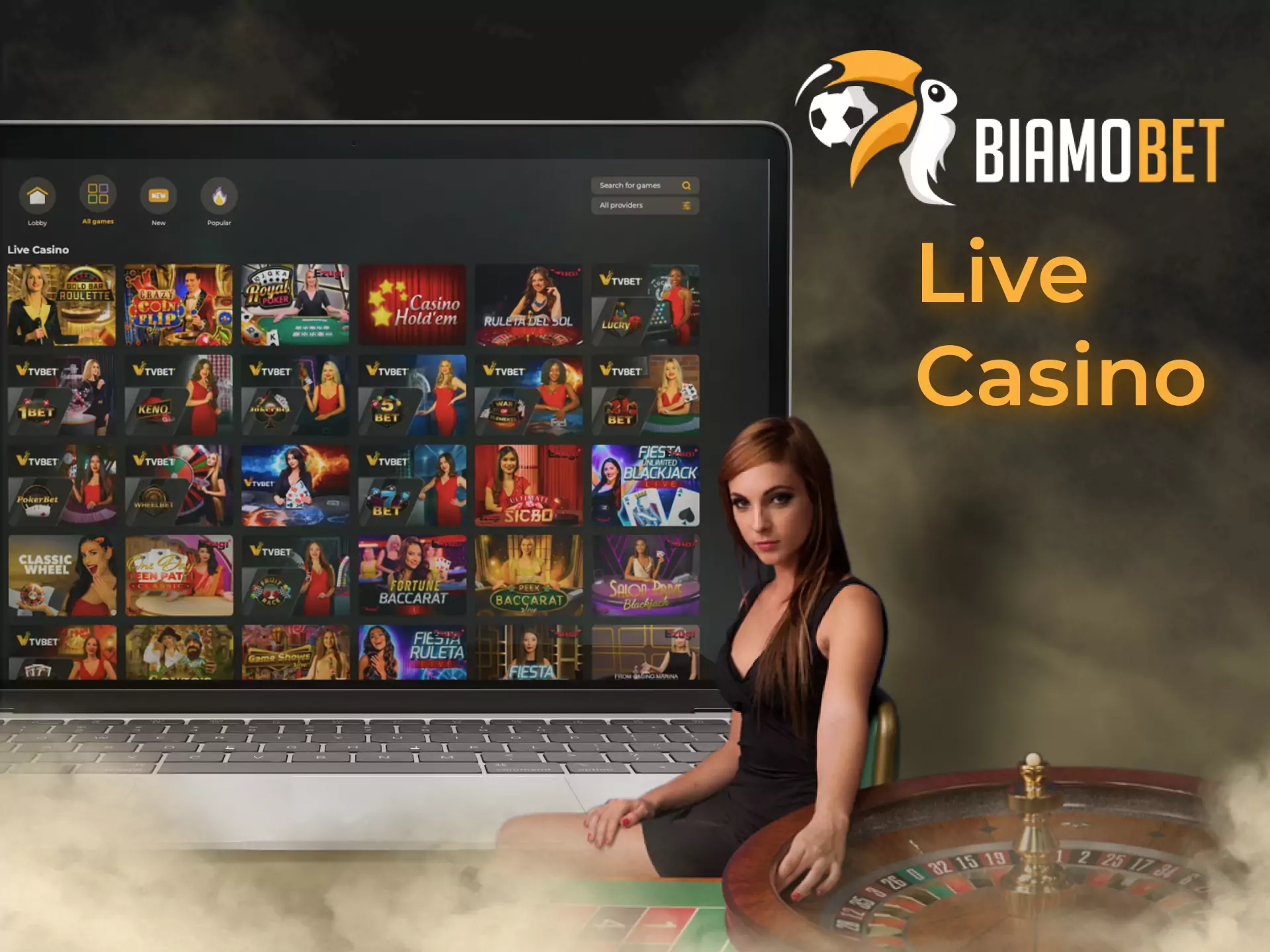 You can play card games with a live dealer and other players in the Biamobet Live Casino.
