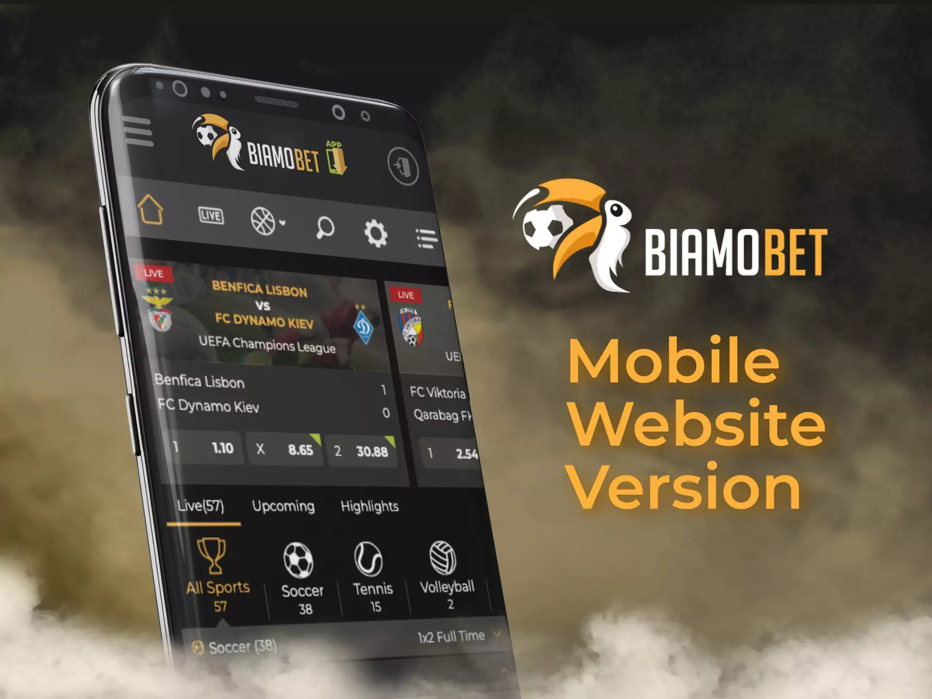 Besides the Biamobet app, you can place bets on the mobile site version.