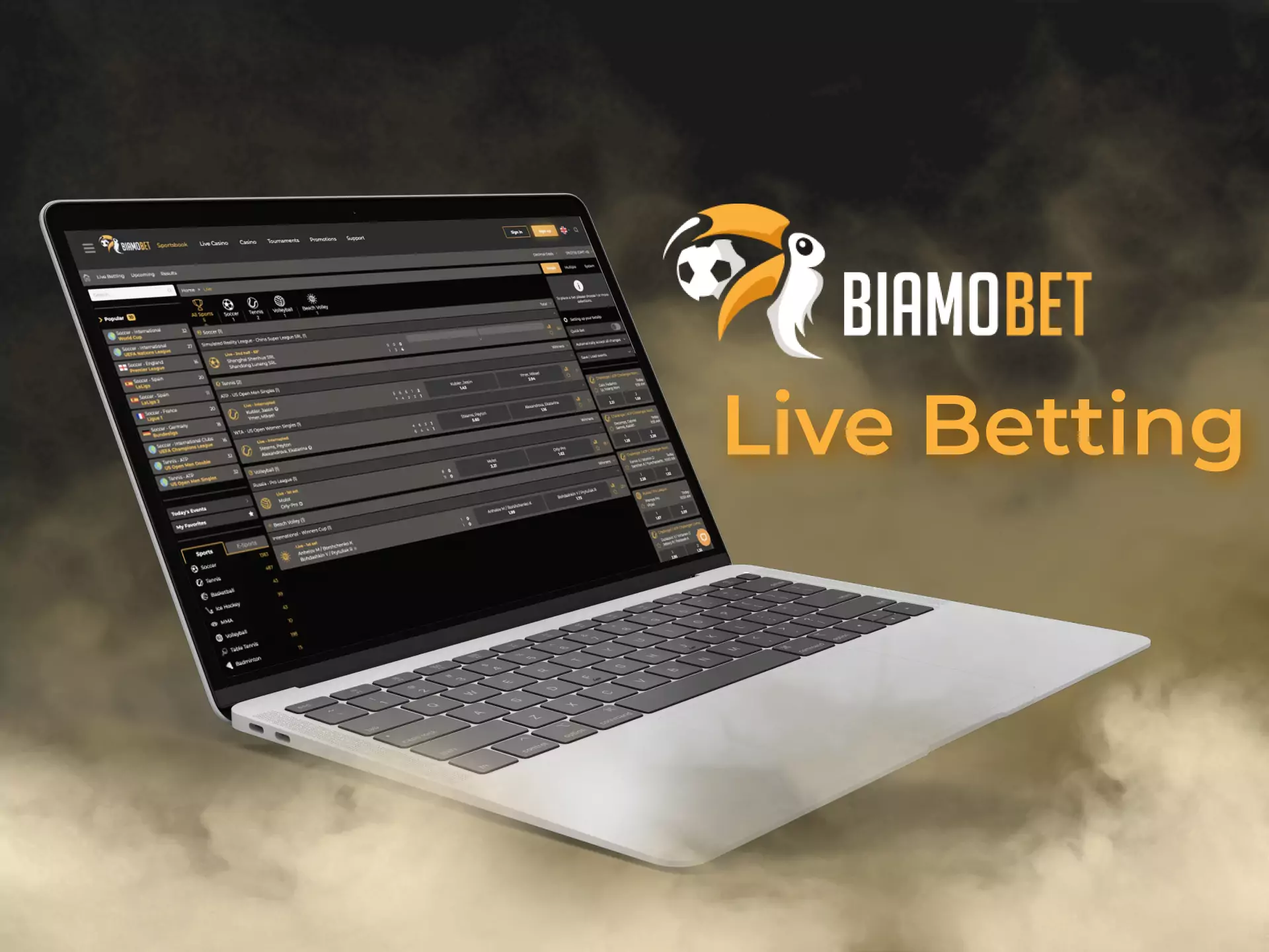 Betting on live matches is accessible in the special section on the site.