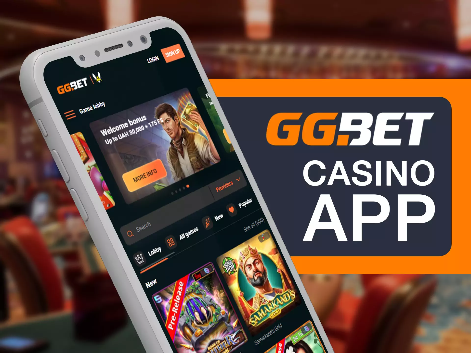 Play live casino games using GGBet app.
