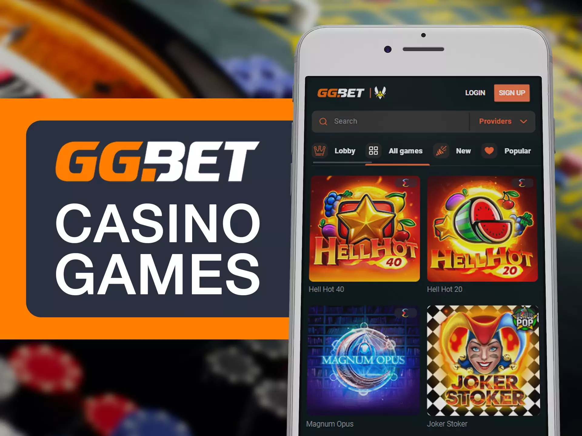 Search for your favourite casino games in GGBet app.