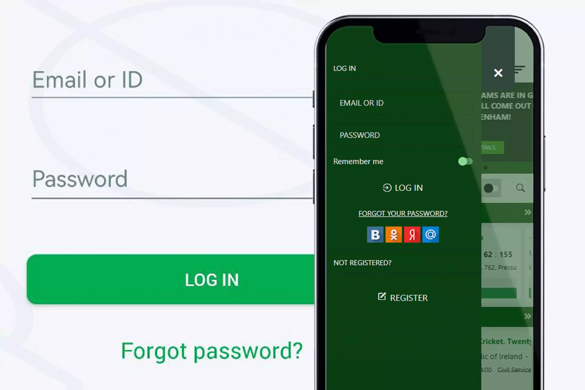 After you register, log in using an ID and a password.
