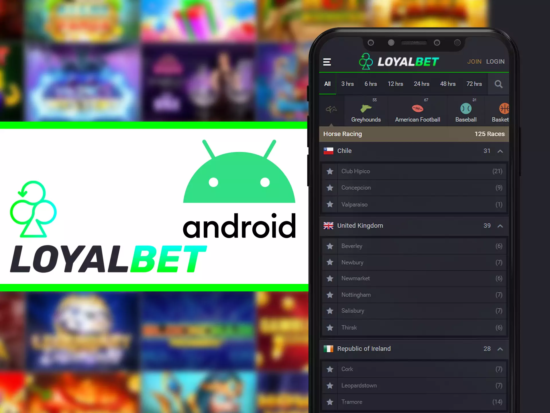 Install Loyalbet app on your android device.