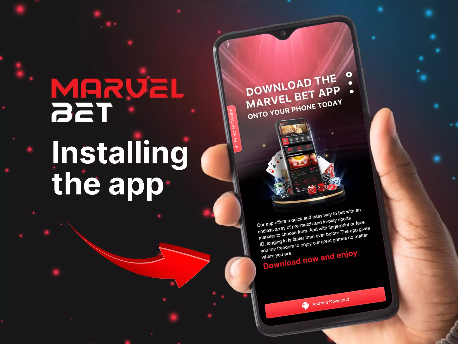 After you download the file, run it to install the Marvelbet app.