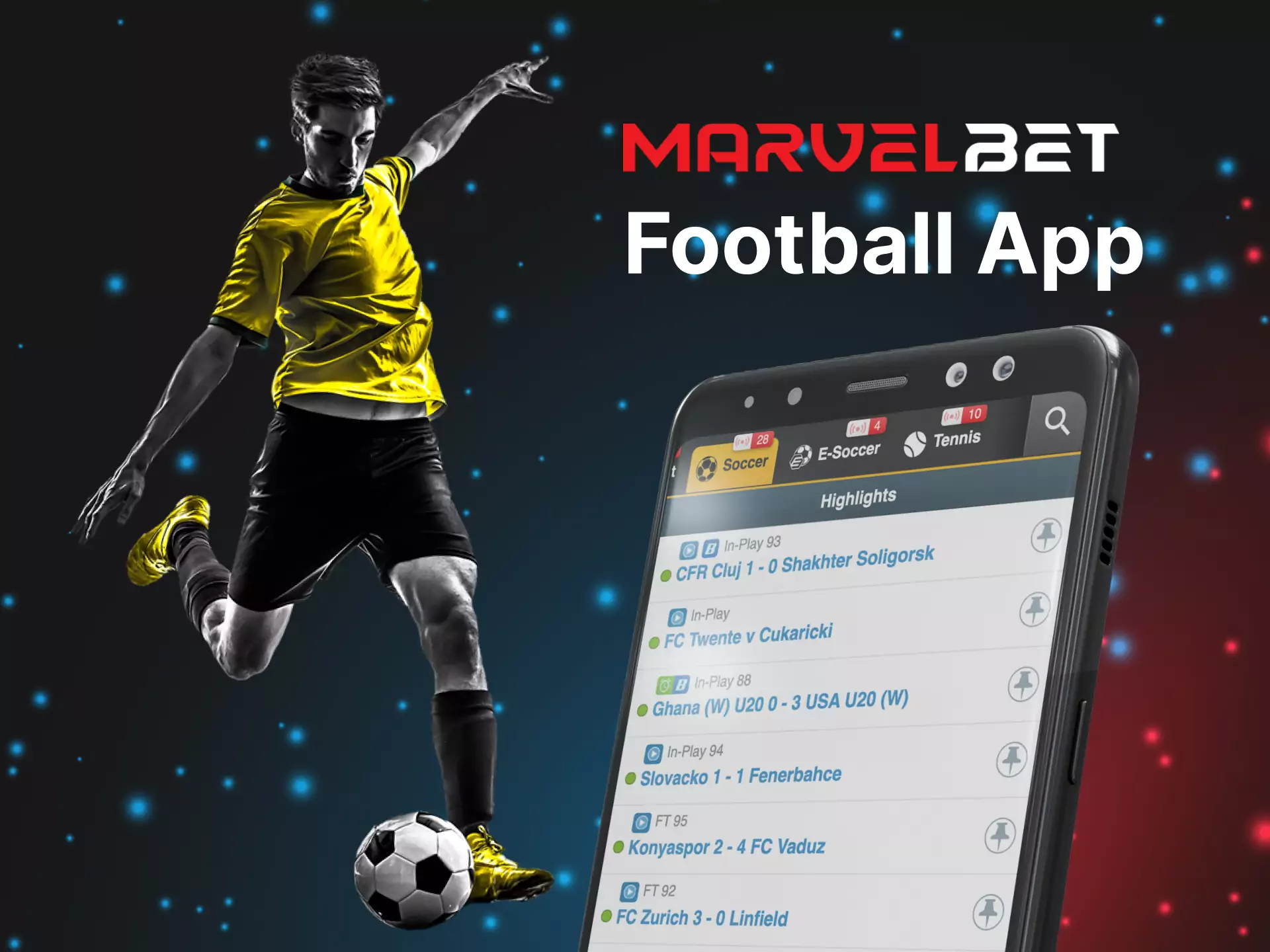 Football is widely presented in the Marvelbet sportsbook.