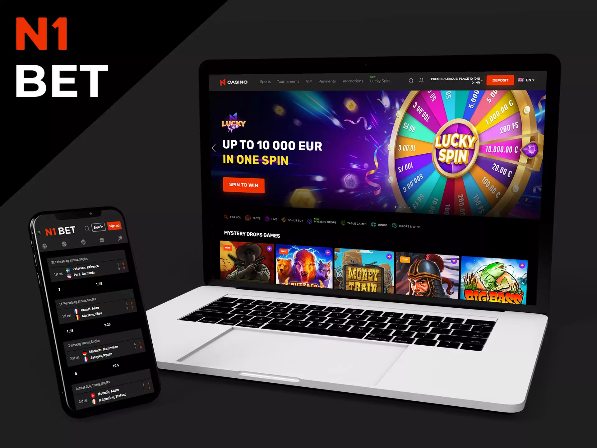 Use mobile version of N1Bet website on any device.