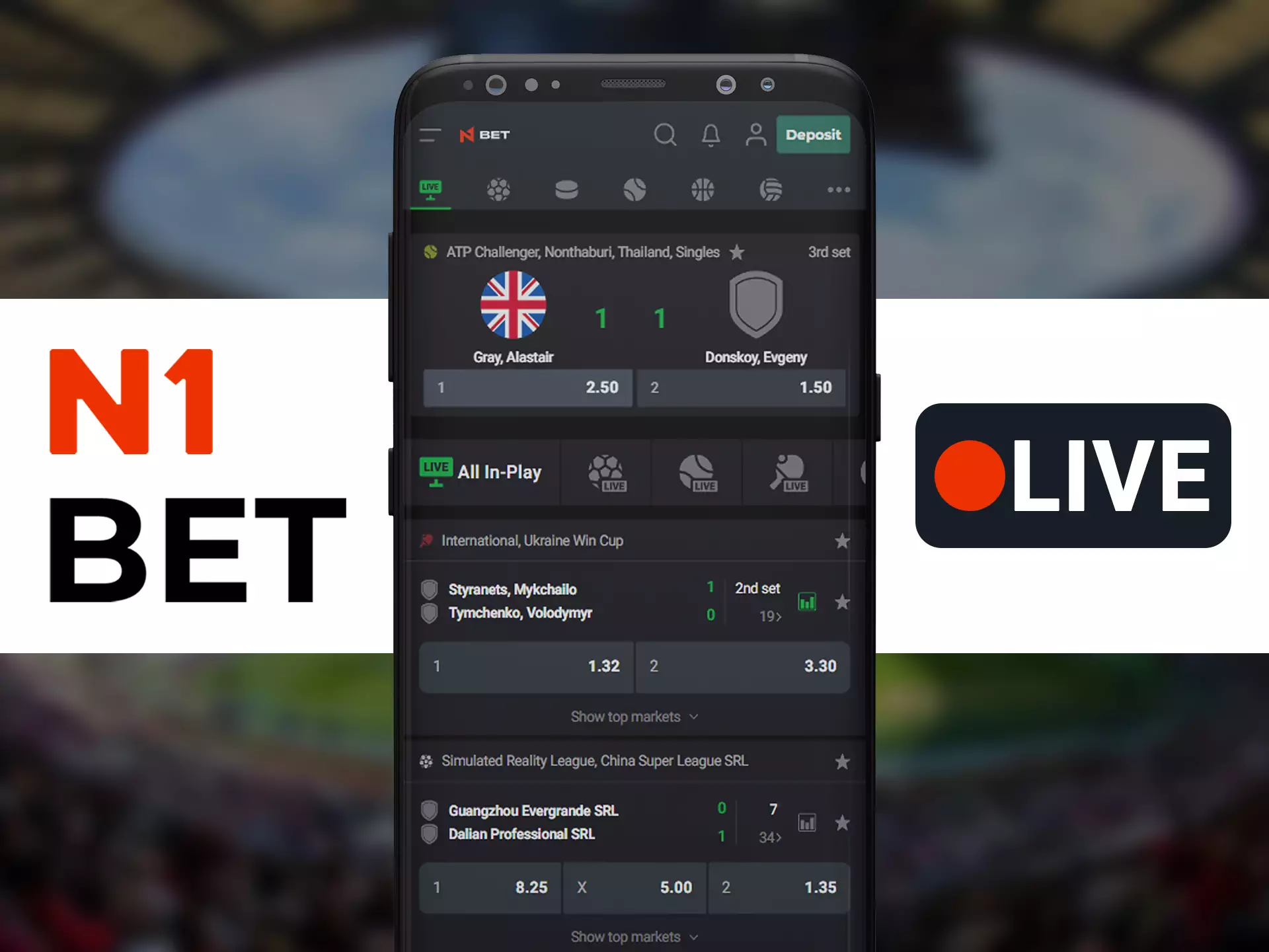 Bet in live format at N1Bet.