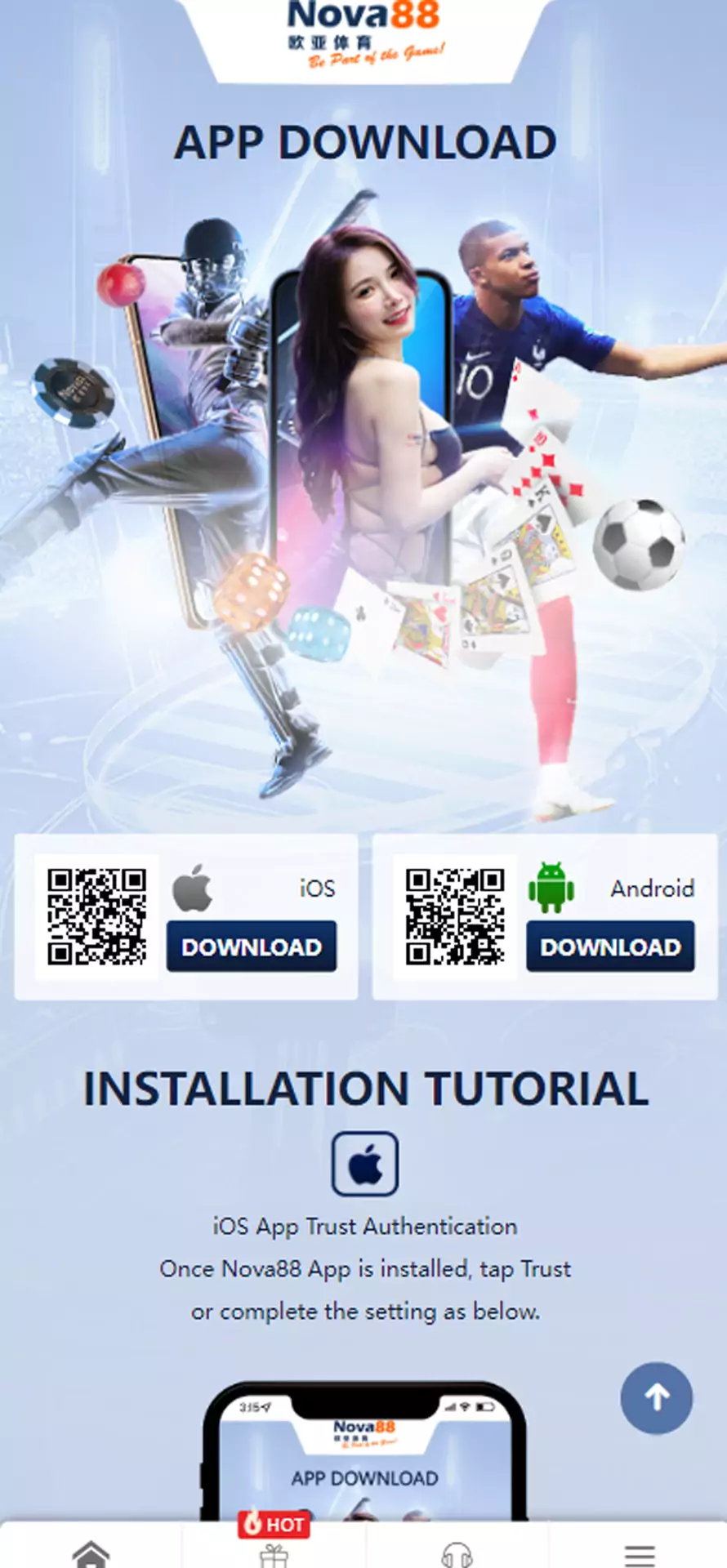 Download app on special page.