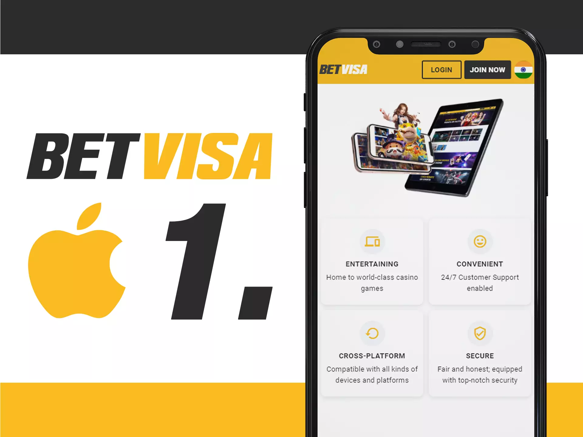 Enter the Betvisa main page using your iOS device.