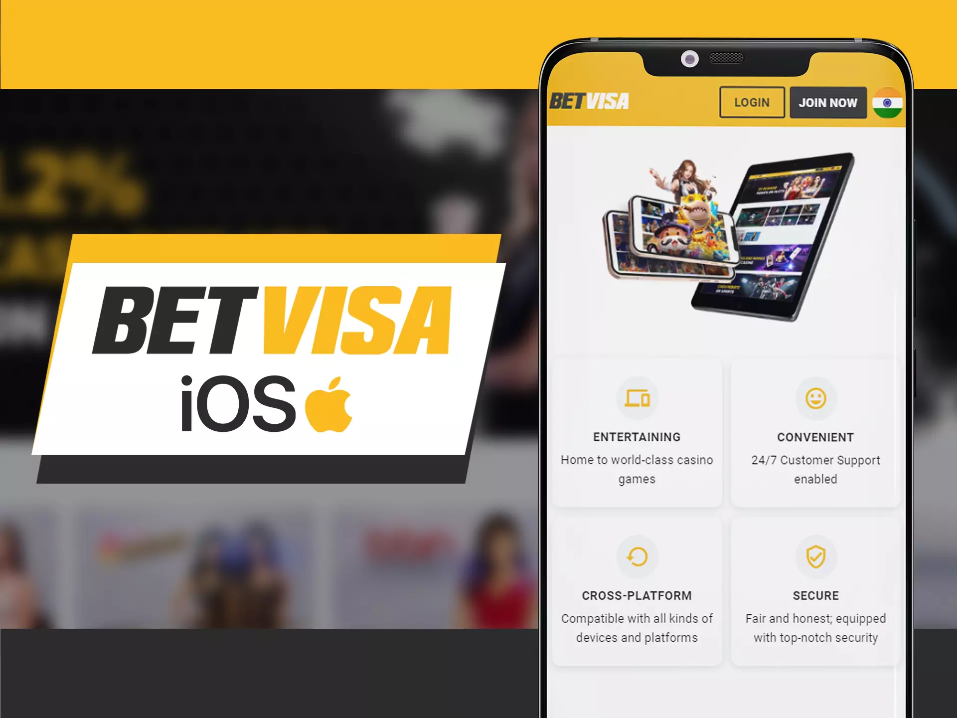 You can install Betvisa app on any of your iOS device.