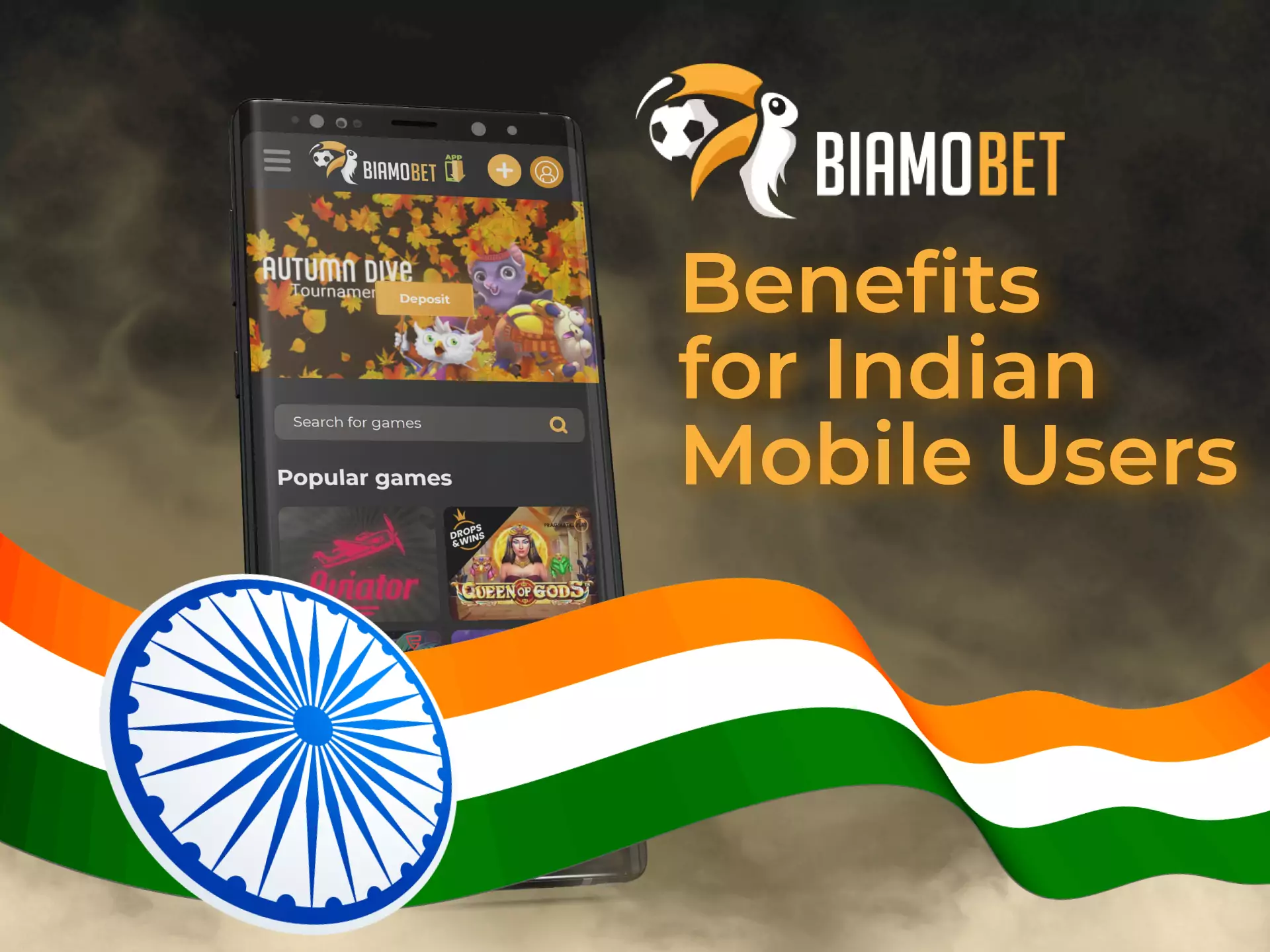 In the Biamobet app, Indian users deposit INR with the help of popular local payment systems.