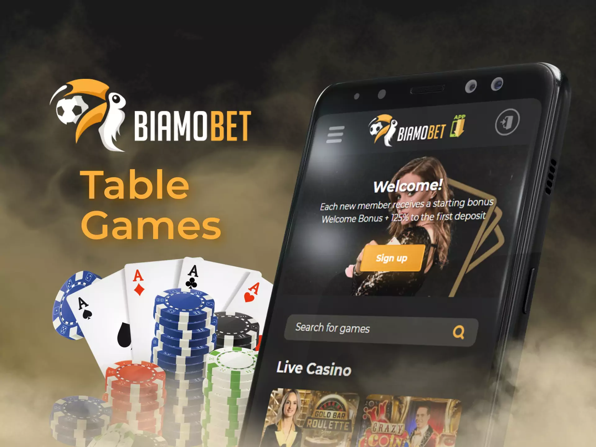 You can play table games from roulette to poker in the Biamobet Live Casino.