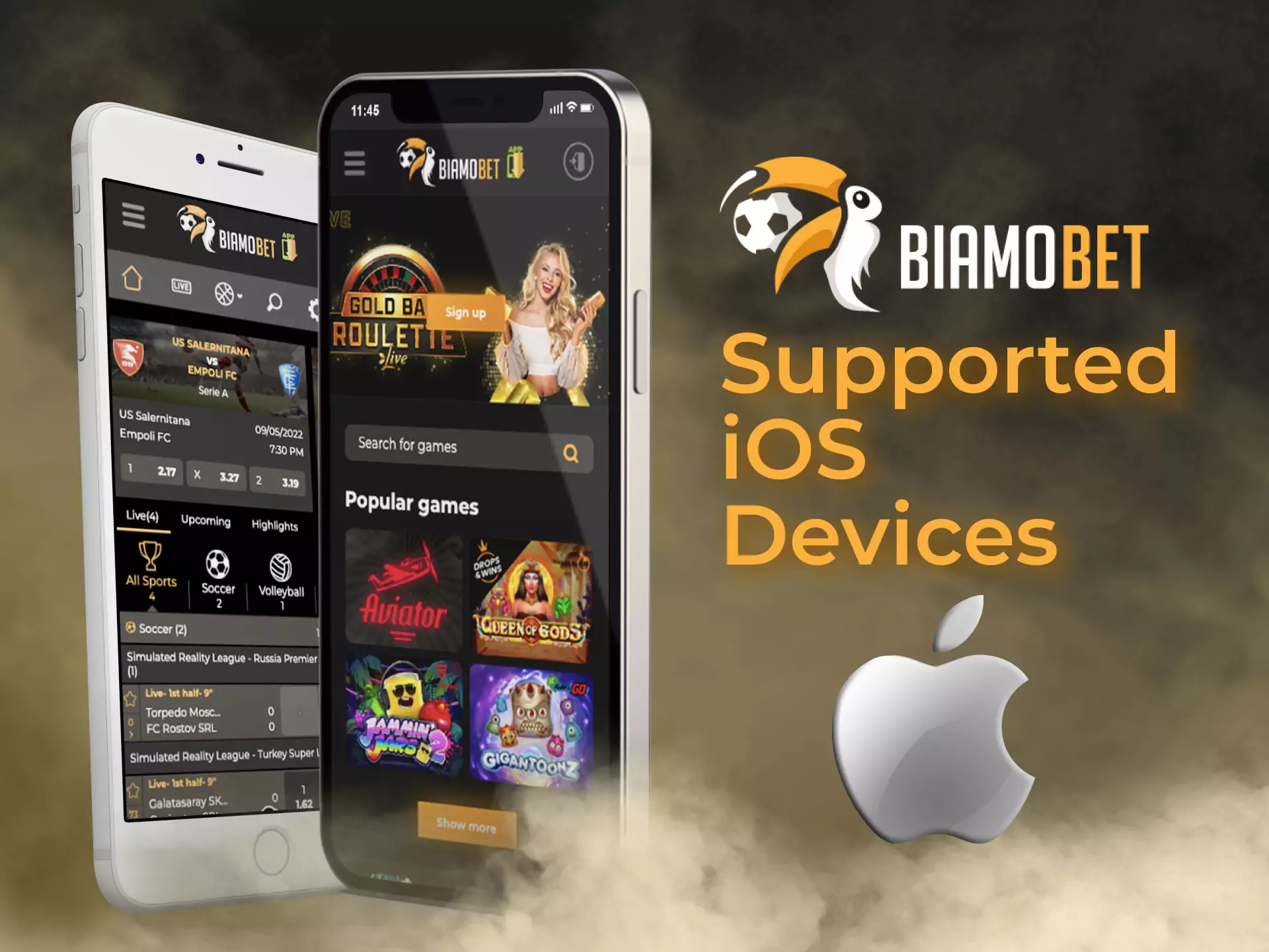 Biamobet works on devices based on iOS.