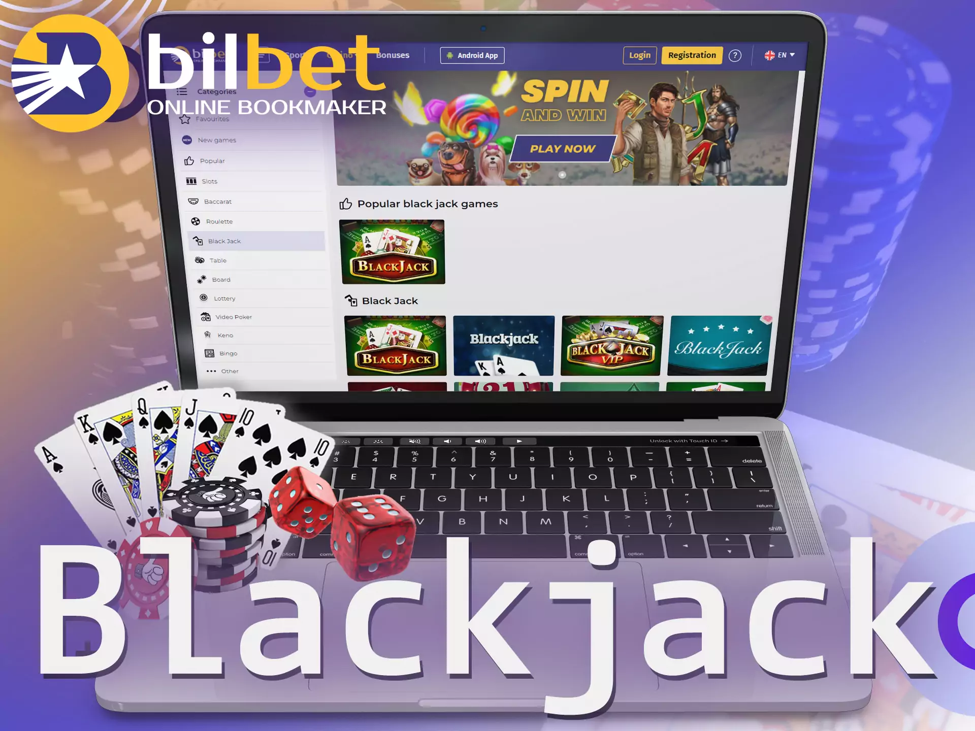 The game of blackjack is widely popular among Bilbet players.