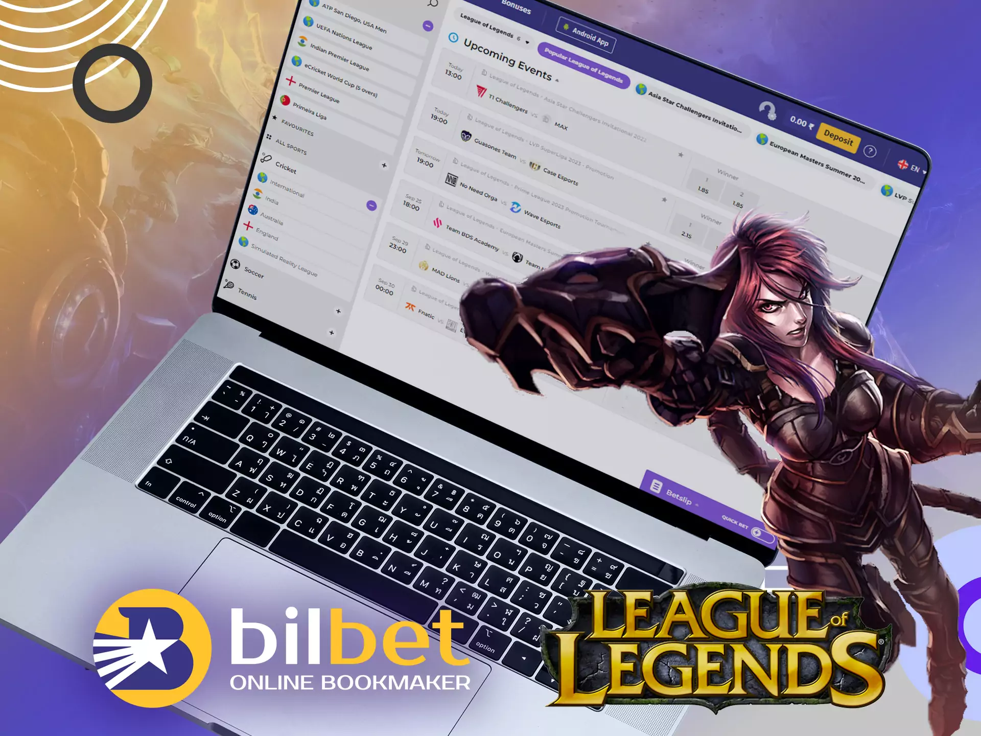 On Bilbet, you can bet on the most popular League of Legends matches.