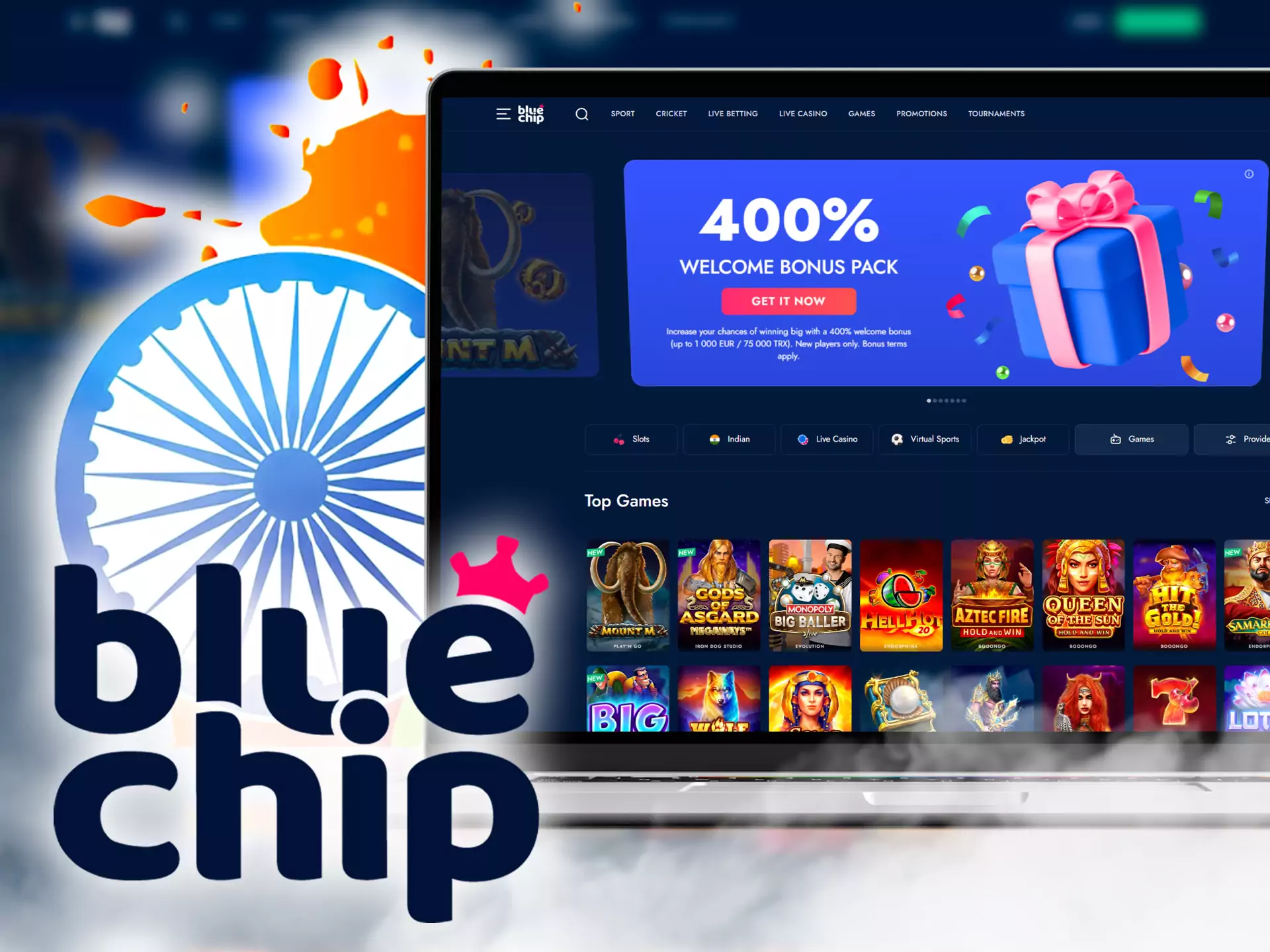 The Bluechip website works in India legally online.