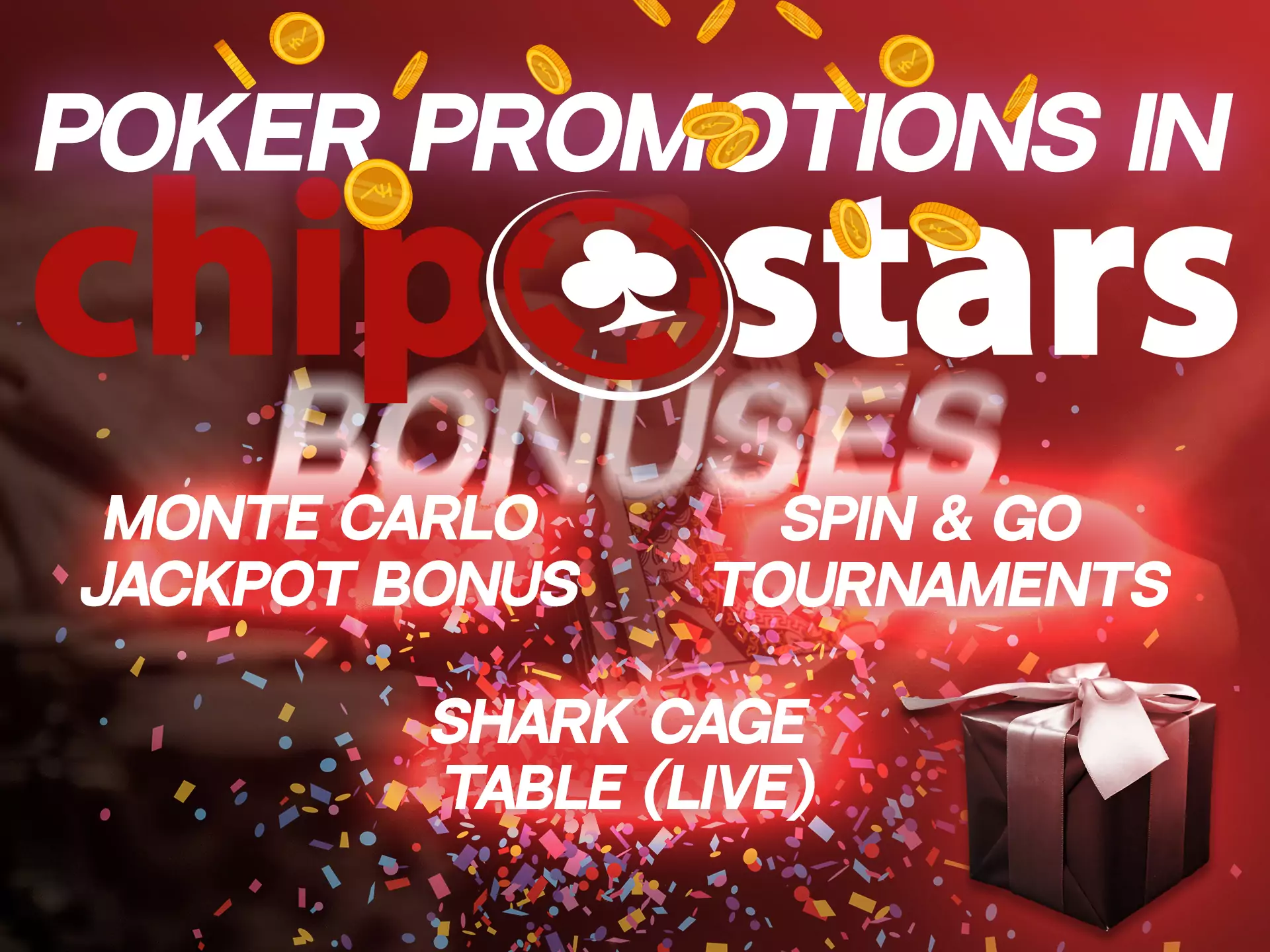 Poker fans get special bonuses for playing casino games on the Chipstars mobile website.