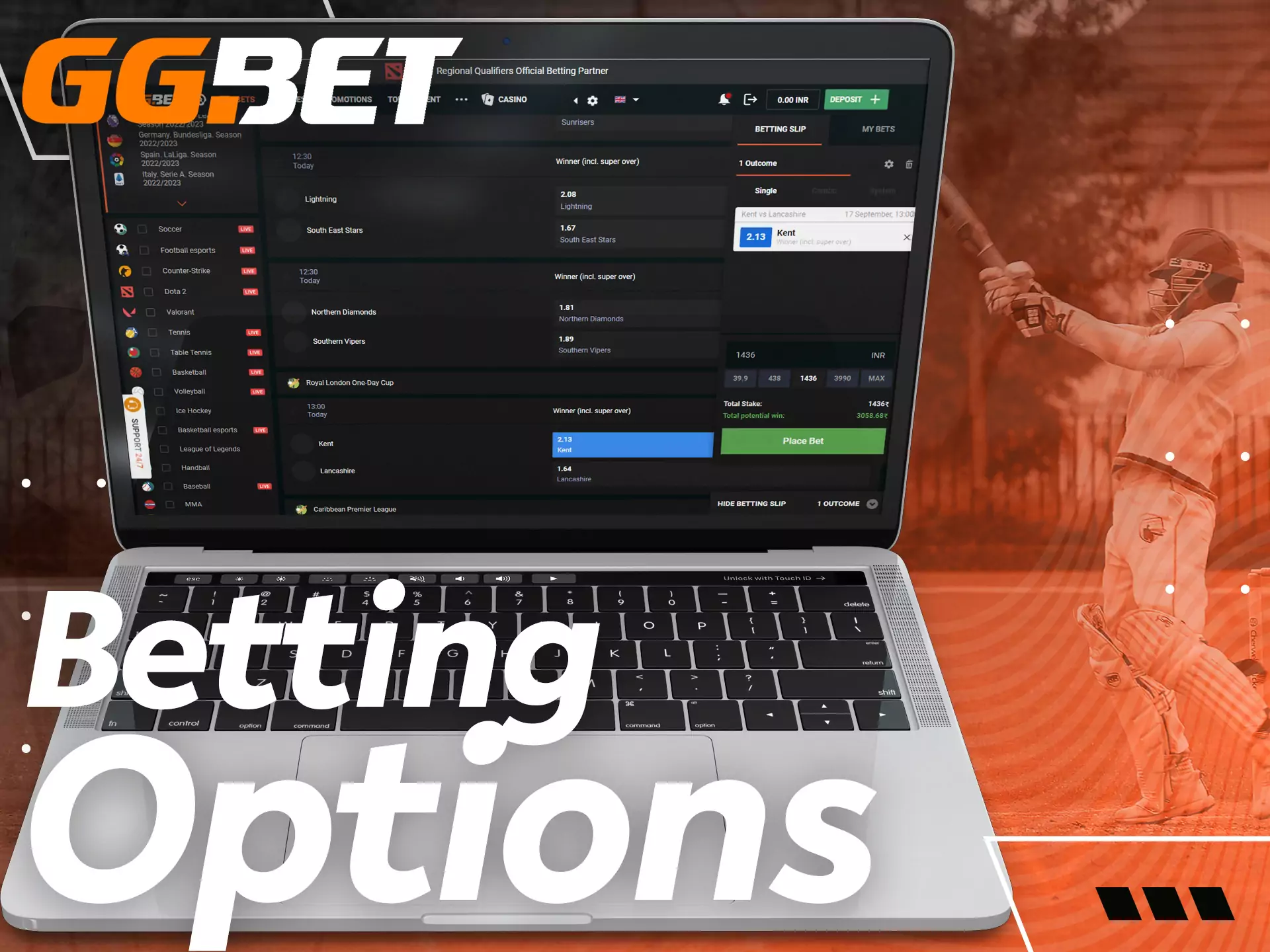 On GGBet, users bet on line and on live sports matches.