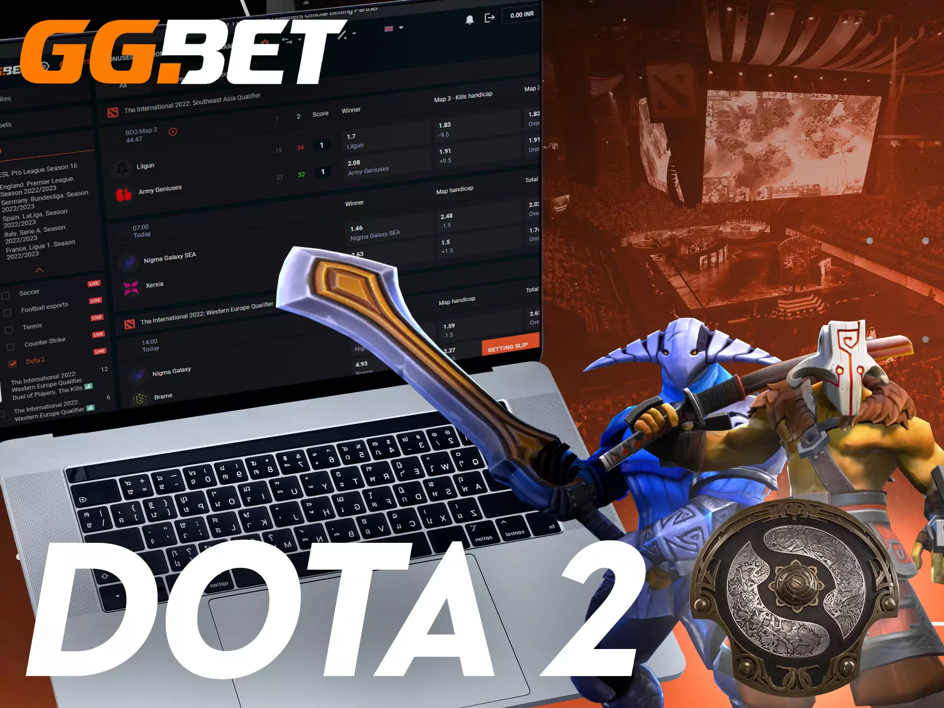 In the GGBet sportsbook, you also find the Dota 2 tournaments.