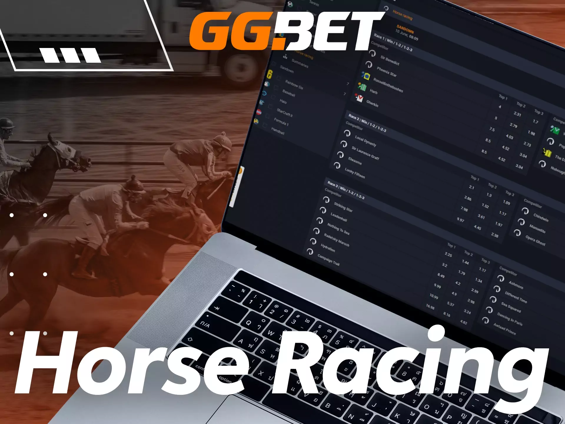 In the GGBet sportsbook, horse racing has lots of available events.