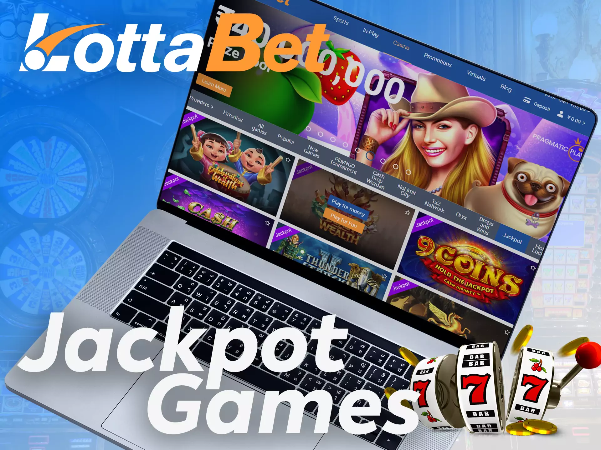 To win a big jackpot in the Lottabet Casino, you definitely should try jackpot games.