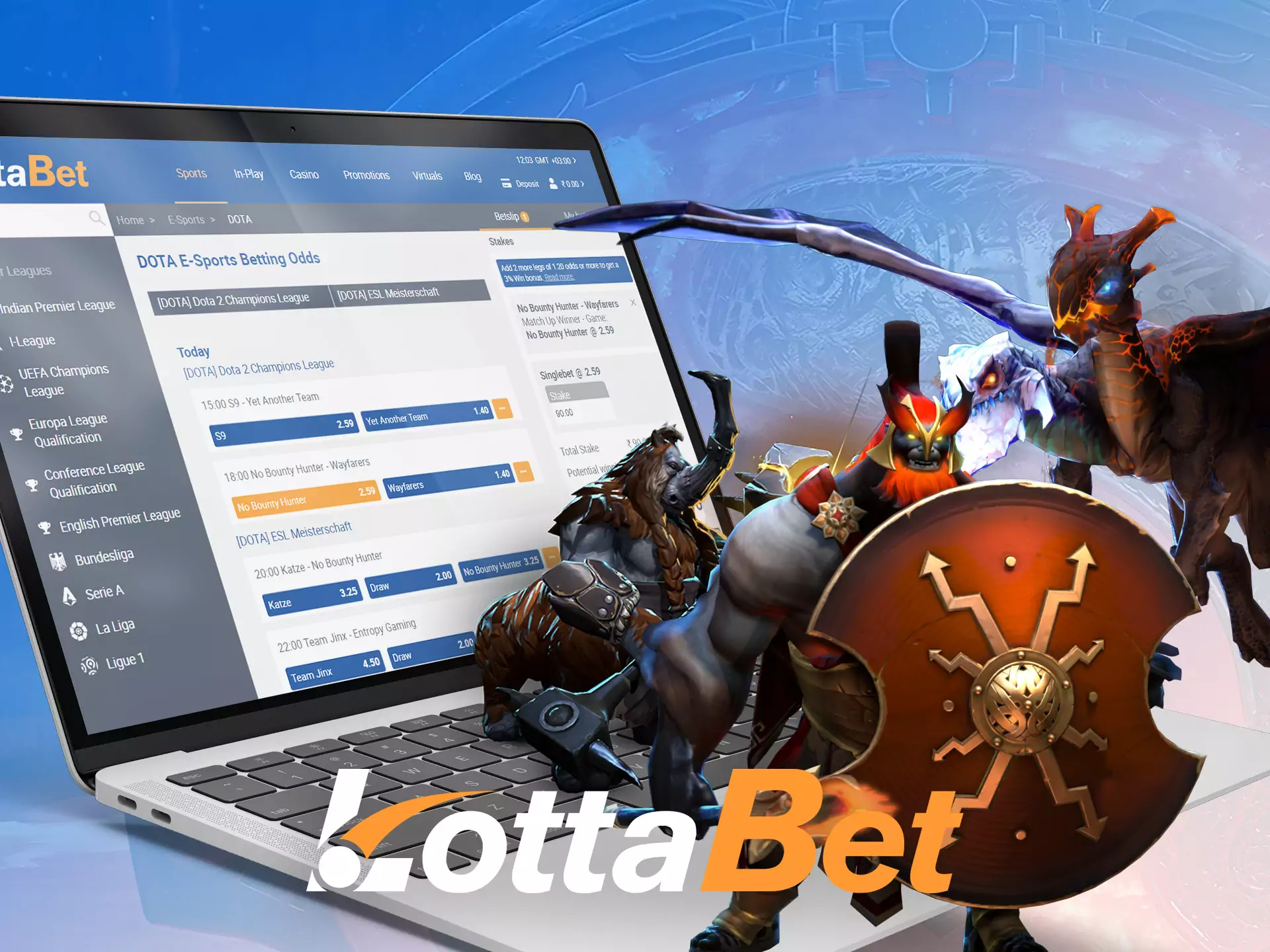 The Dota 2 tournaments are frequent in the Lottabet sportsbook.