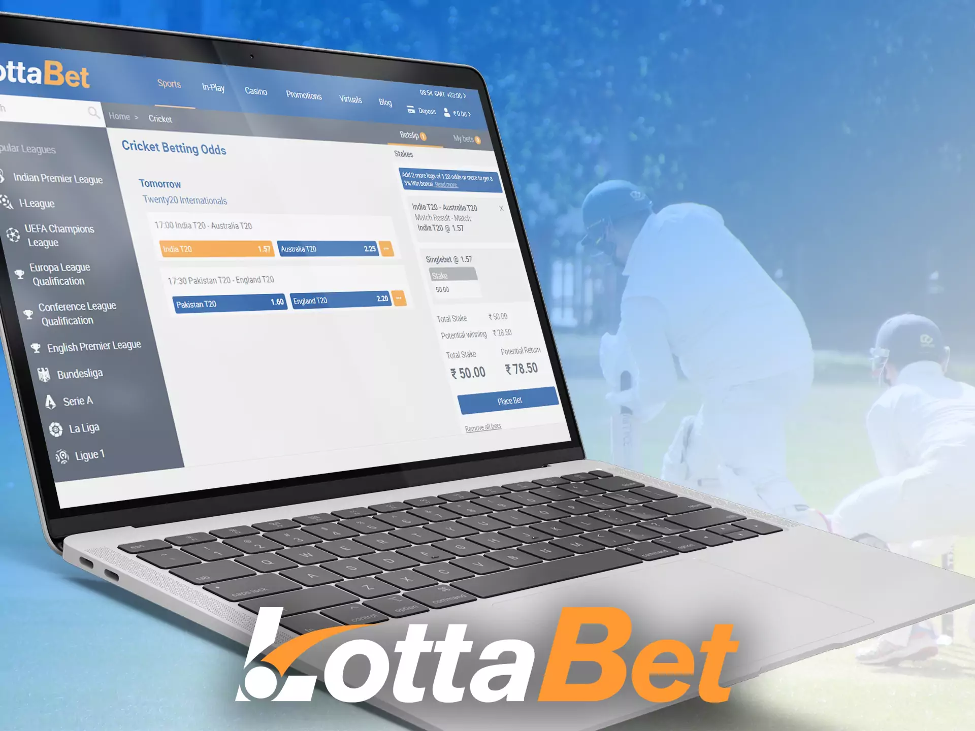 On PC, you can enjoy the Lottabet sportsbook and casino in a browser.