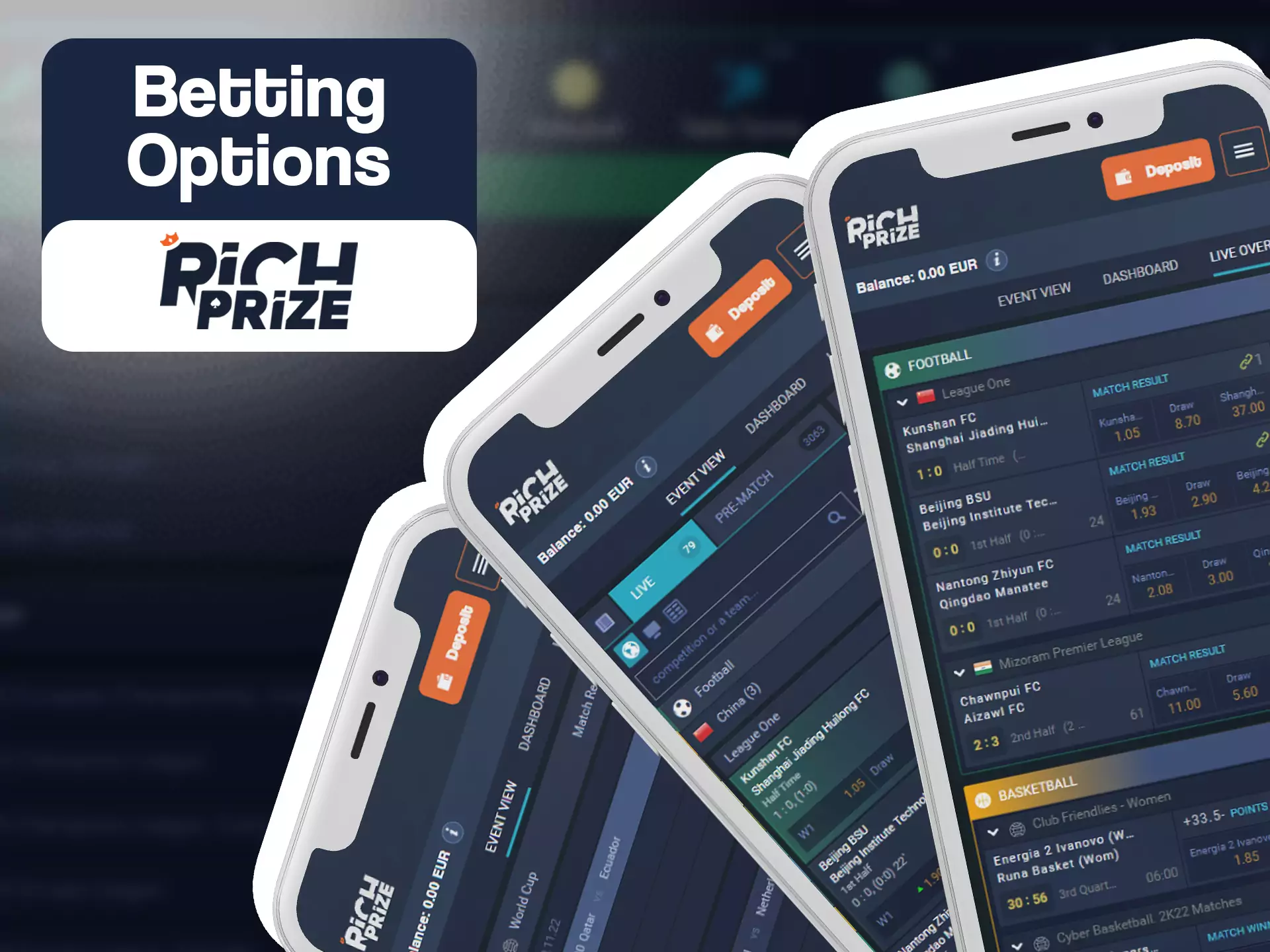 Try all of the betting functions of RichPrize app.