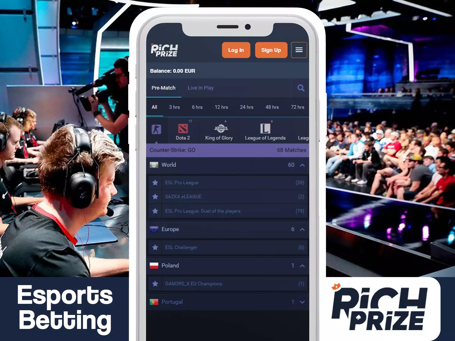 Watch how esports team become legends in RichPrize app.