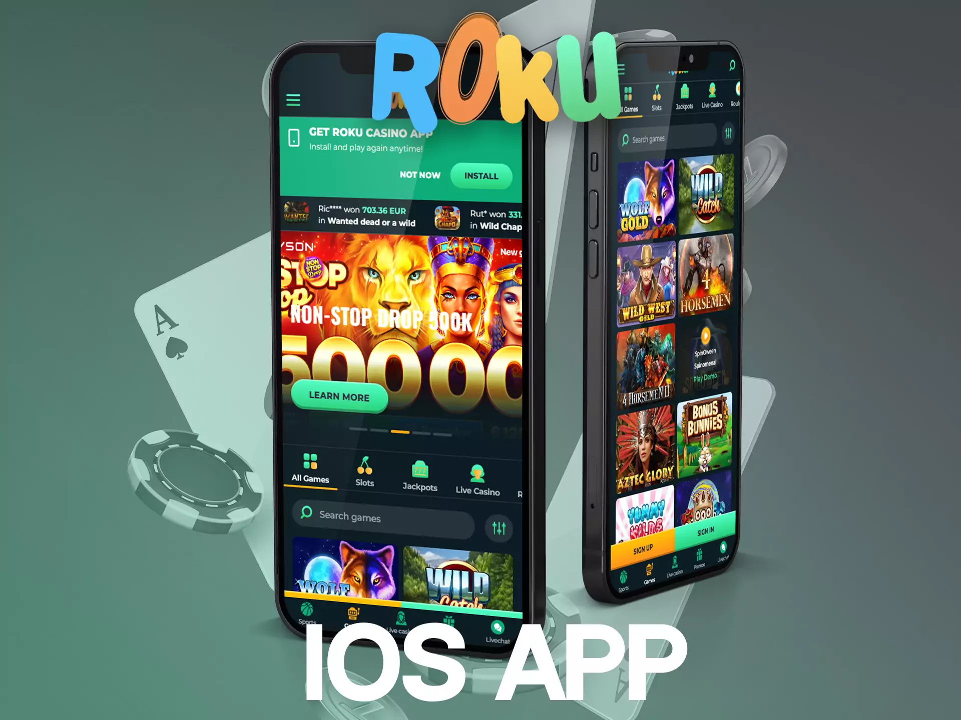On iOS use the Rokubet mobile website.