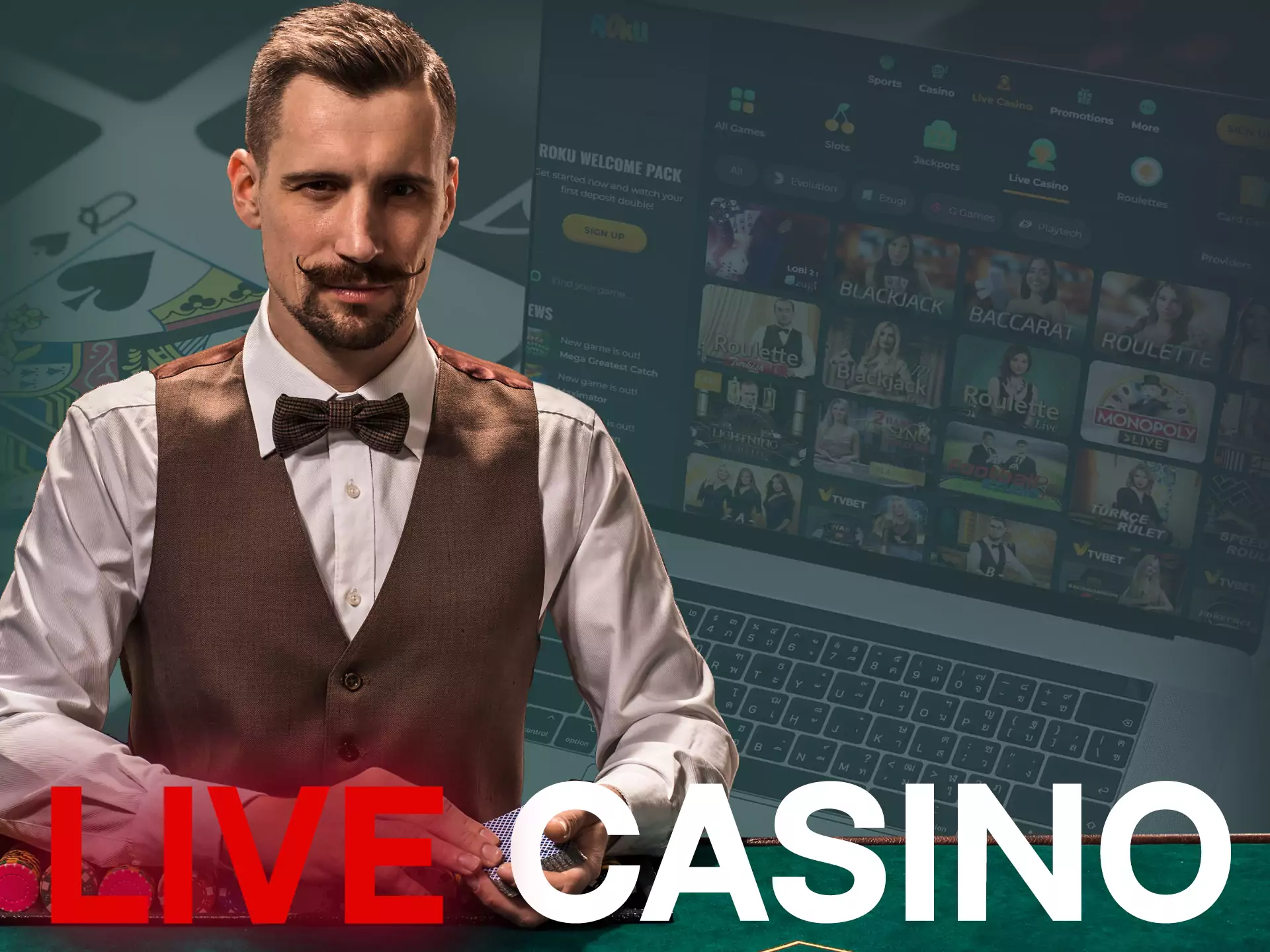 In the Rokubet live casino, you play with a real dealer online.