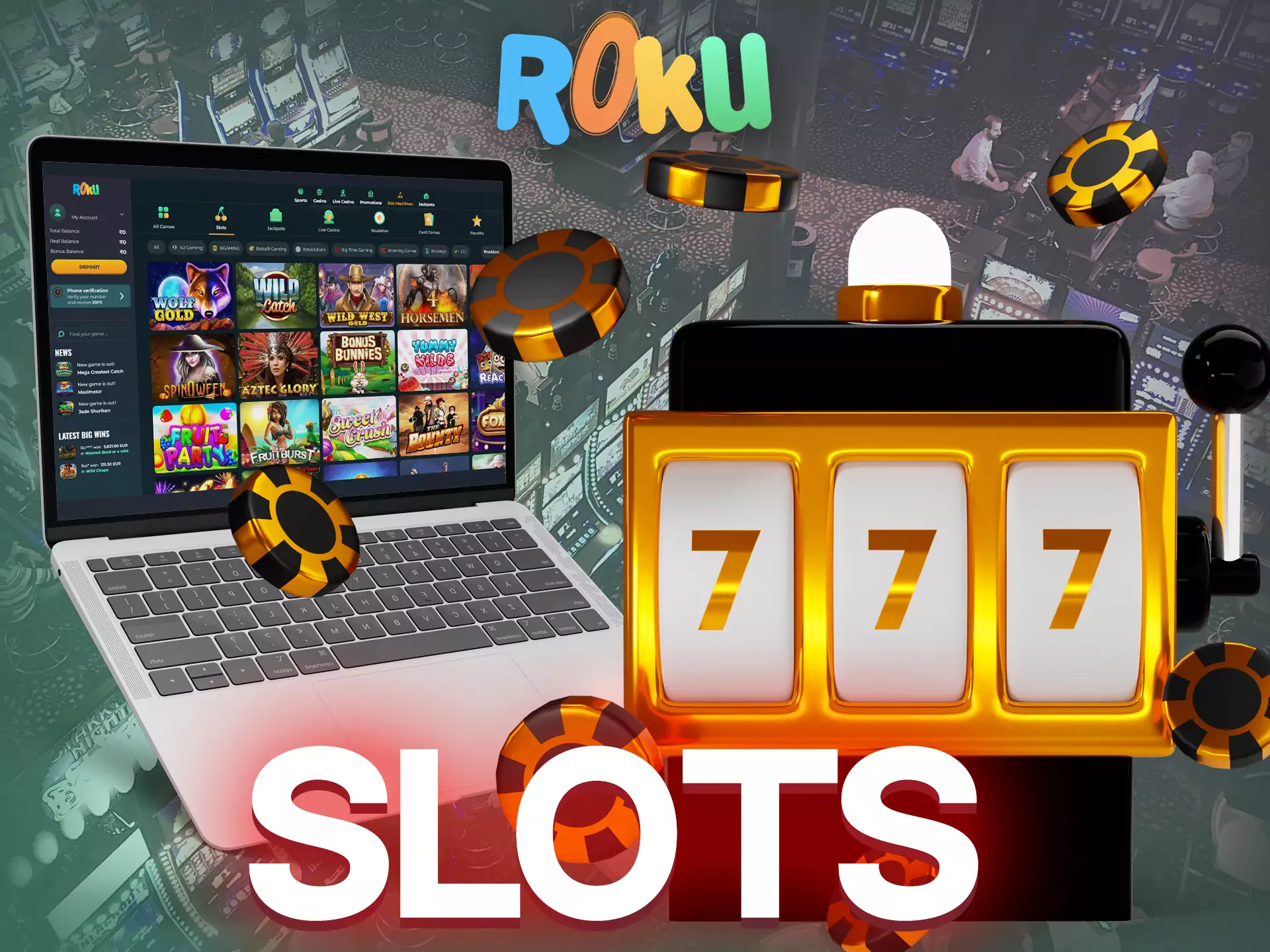 You don't need any special skills to play slot machines on Rokubet.