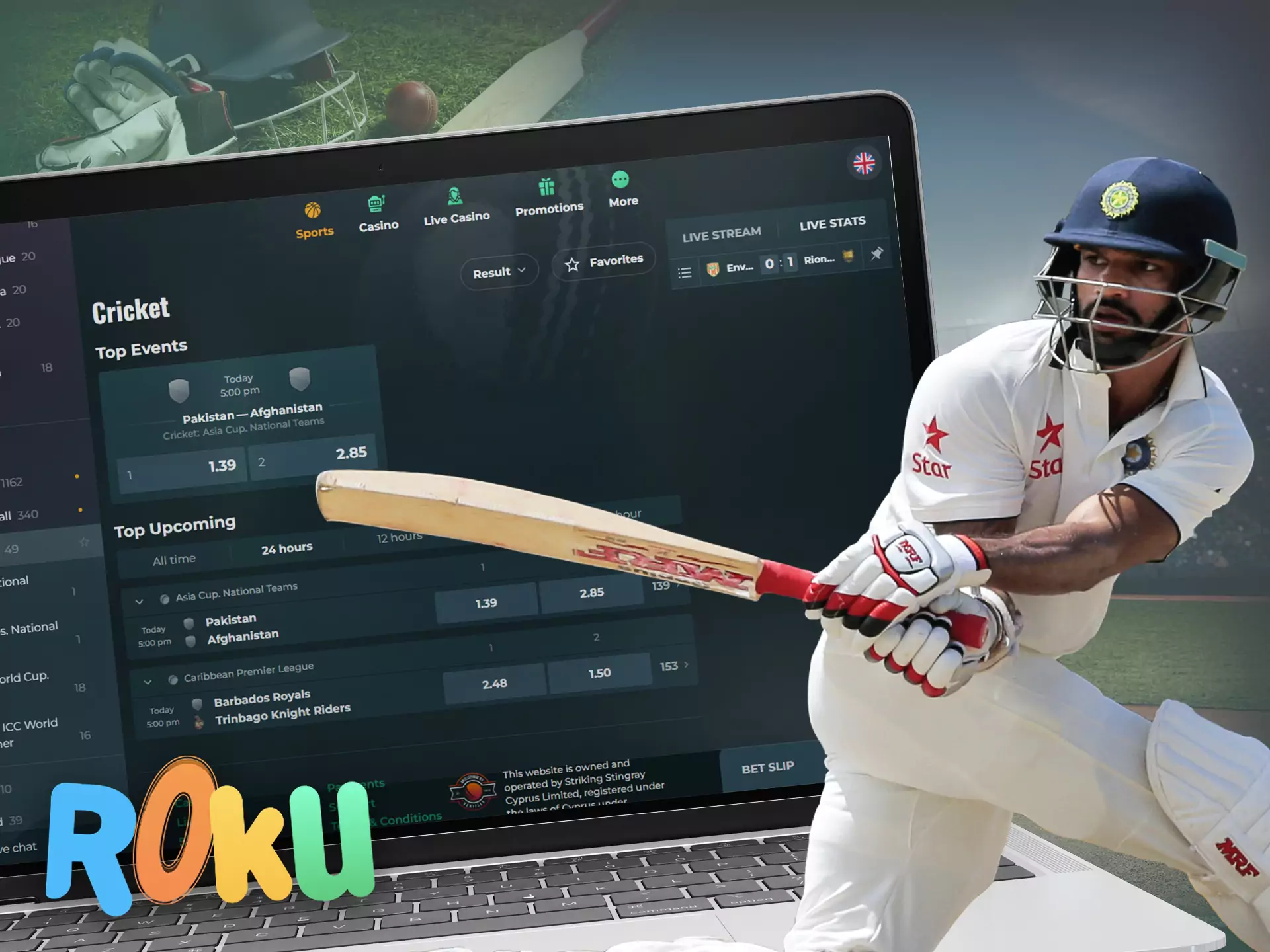 Cricket fans regularly visit the Rokubet website because of the high odds.