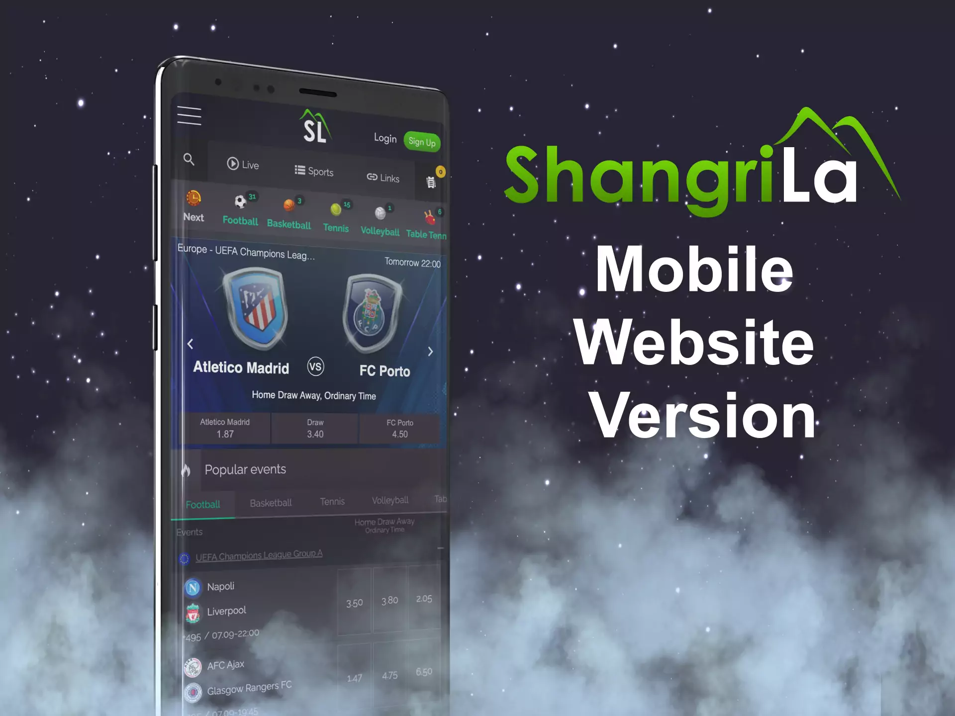 For mobile devices, use the browser version of Shangri La.