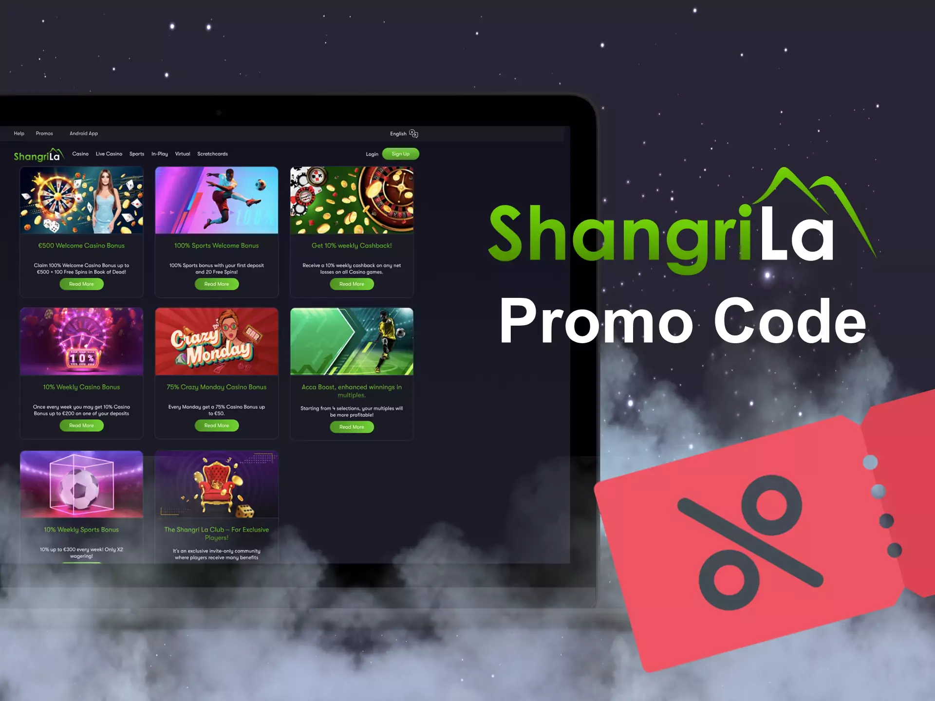 Use promo codes to increase your profit from betting on Shangri La.