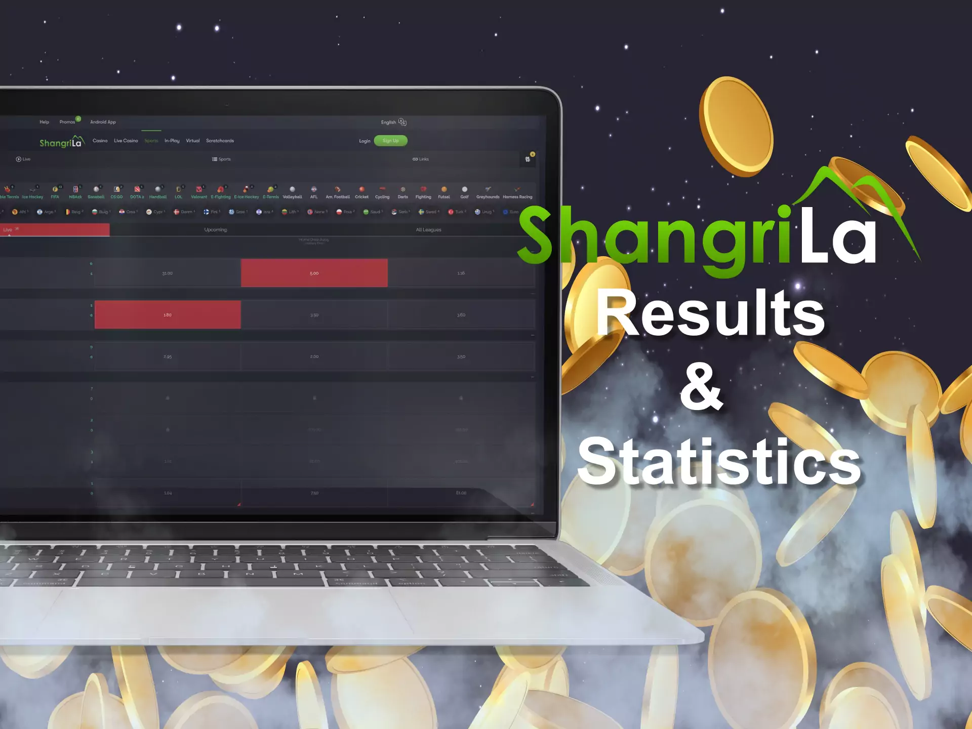 After matches, you can check the results and statistics on the Shangri La website.