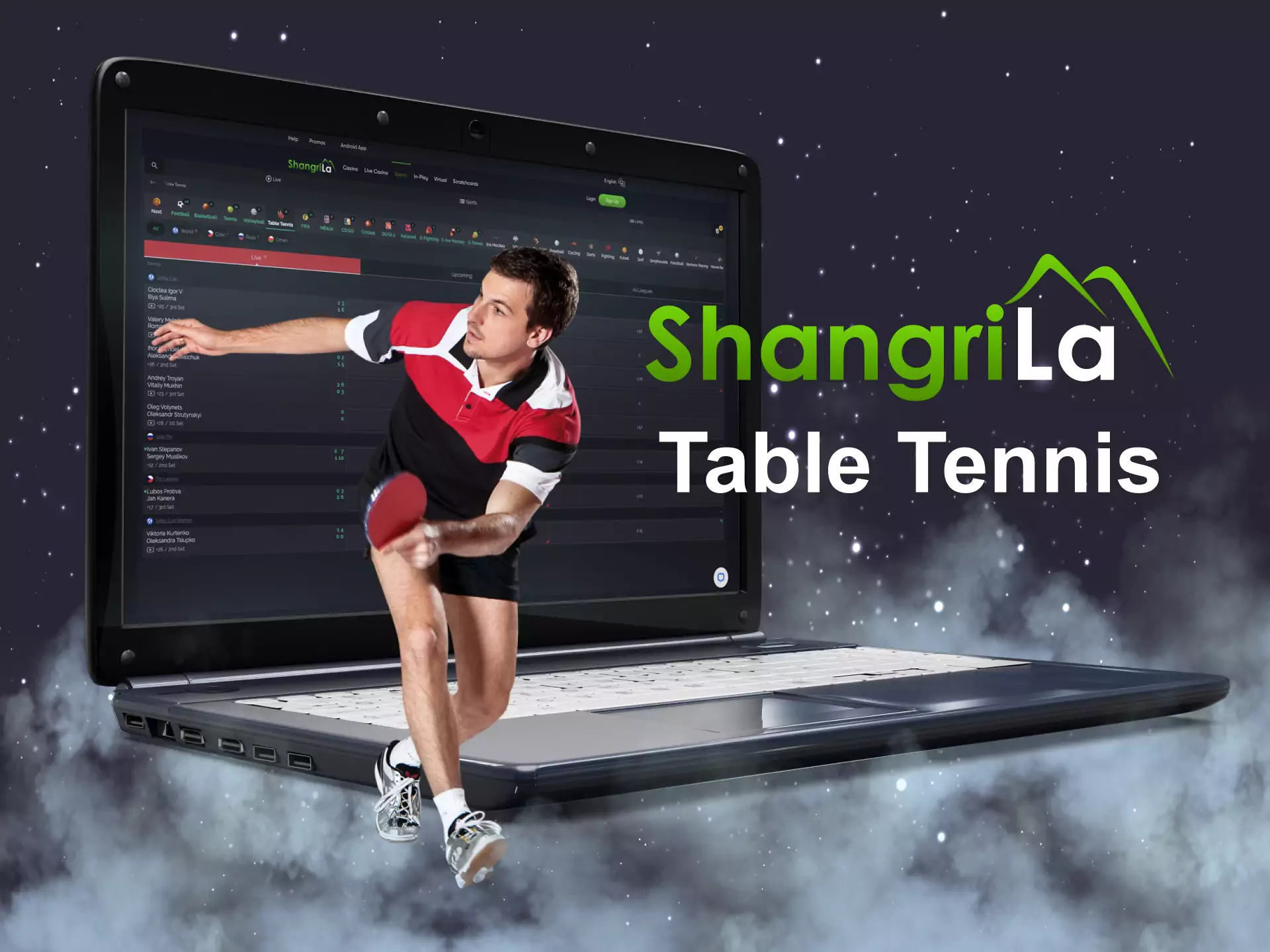 Table tennis events are also presented on the Shangri La website.