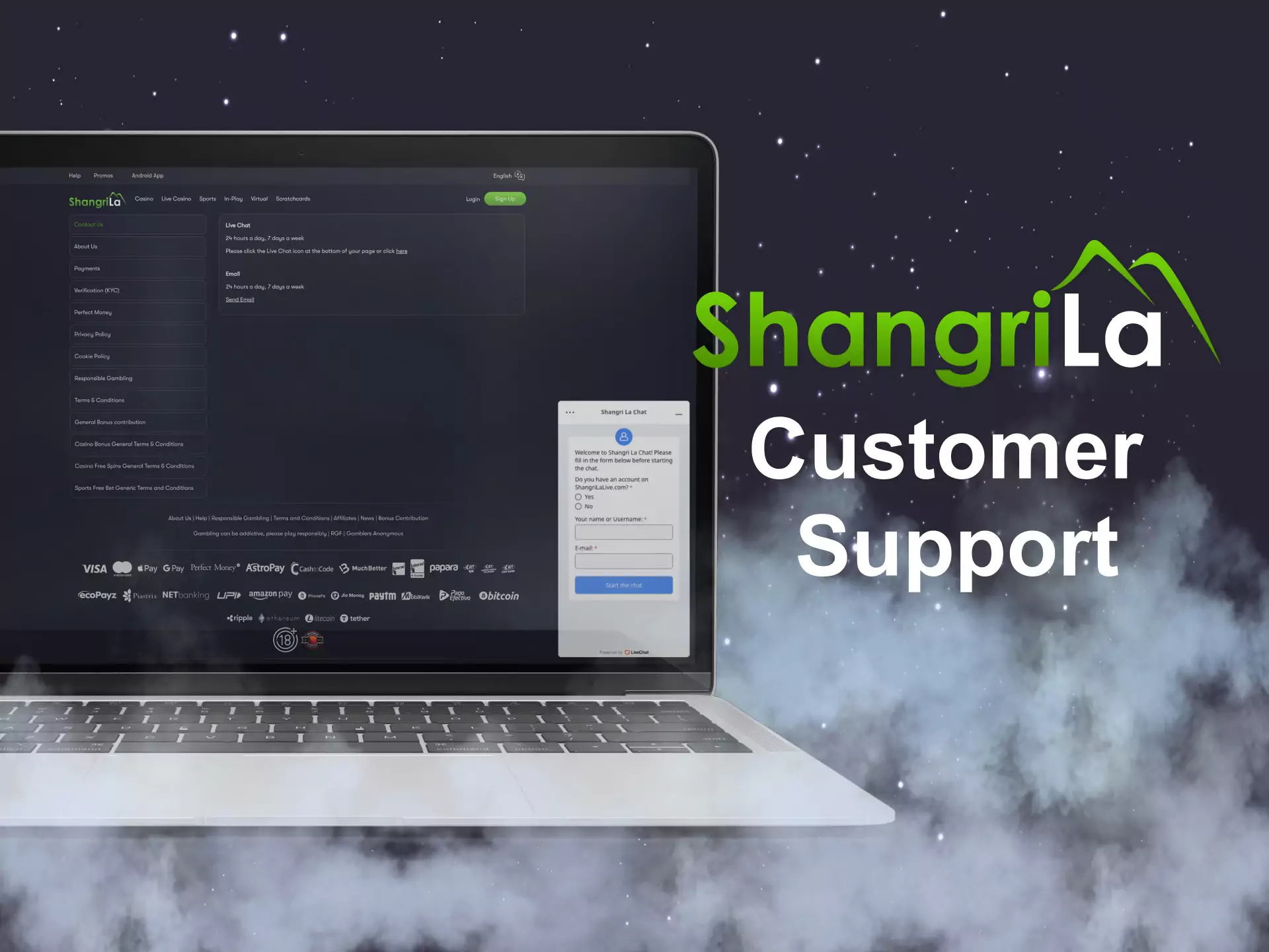 Ask the customer support if you have questions about betting on Shangri La.