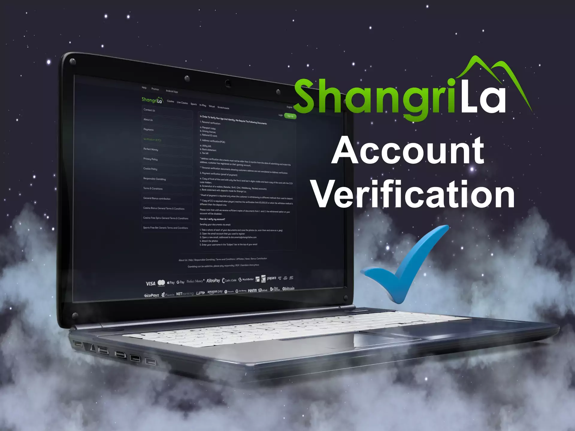 After you create an account on the Shangri La website, verify it.