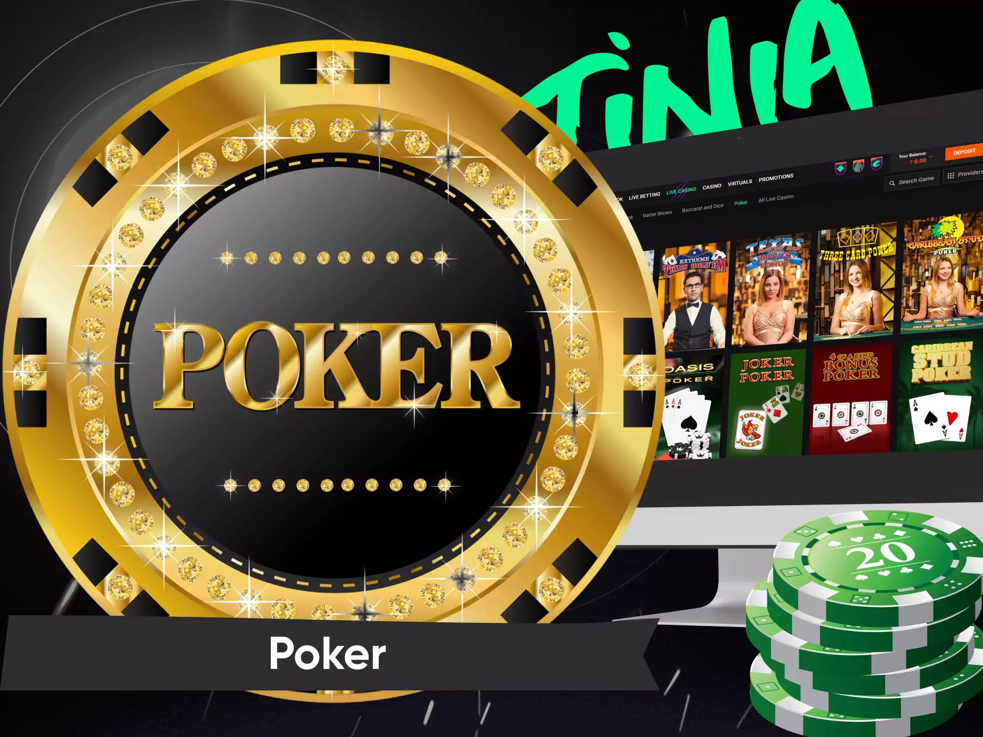 Poker is a popular table game that you can play in the Betinia Casino.