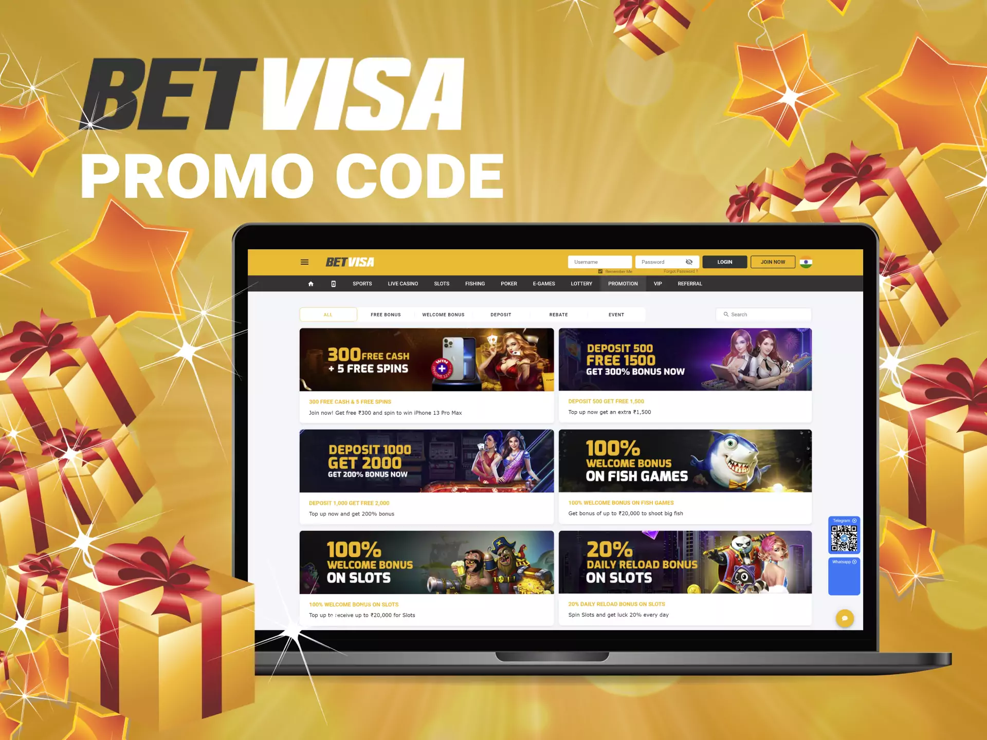 If you have a promo code for Betvisa, use it to increase your profit from betting.