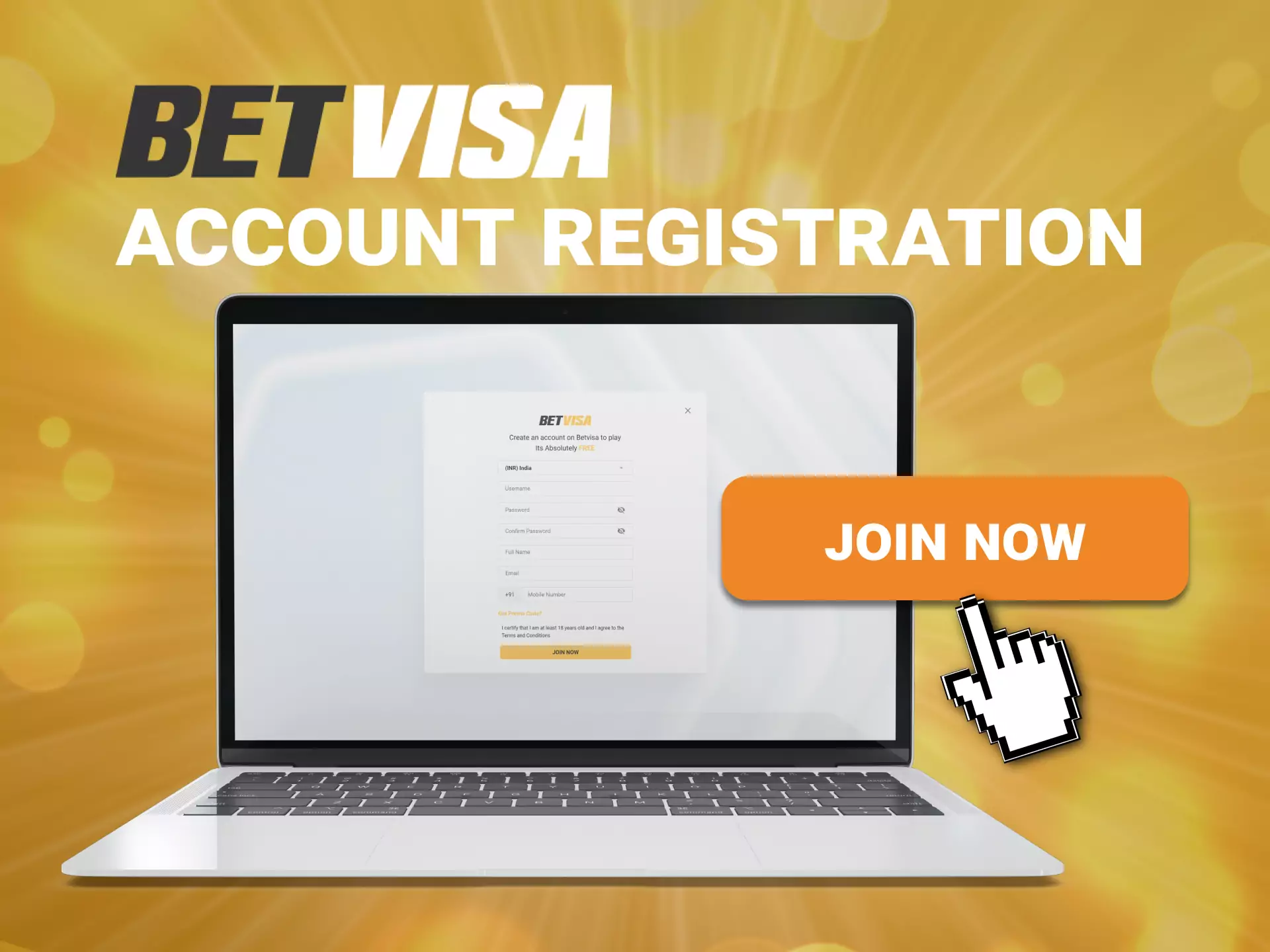 Join the Betvisa community of bettors by creating an account.