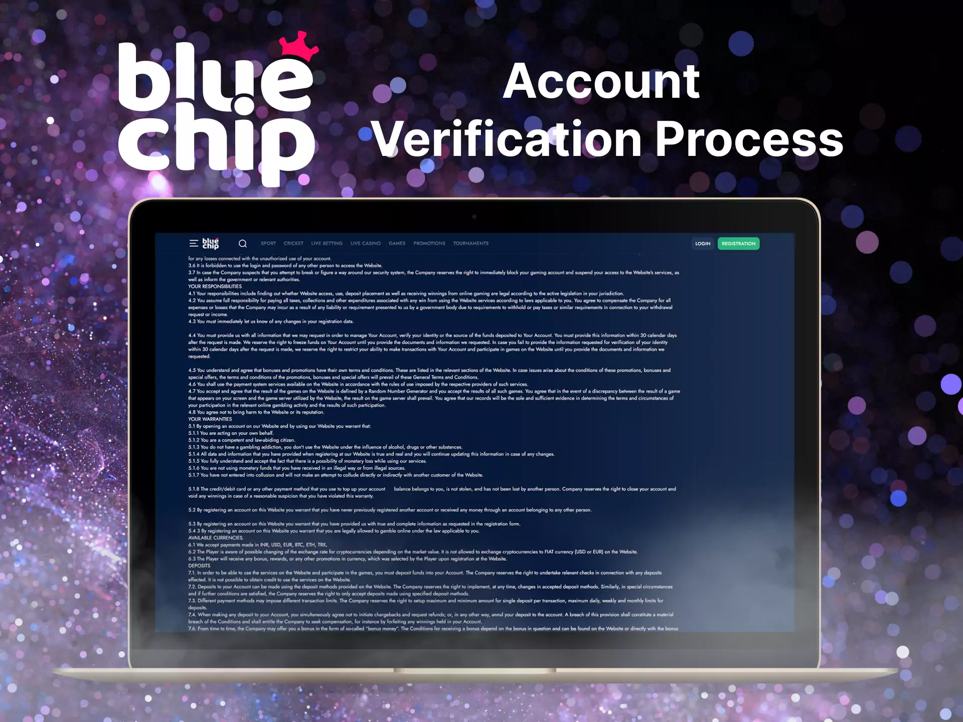 To complete the confirmation of your identity in Bluechip, use the instructions.