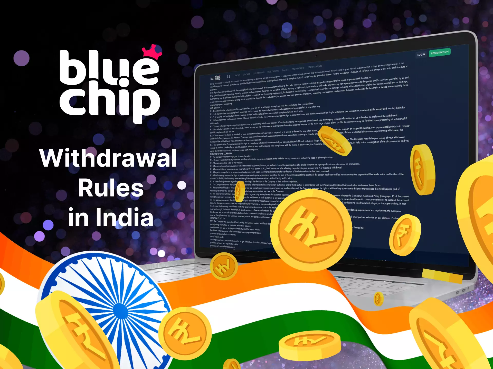 Check out the rules for withdrawing funds from Bluechip in India.